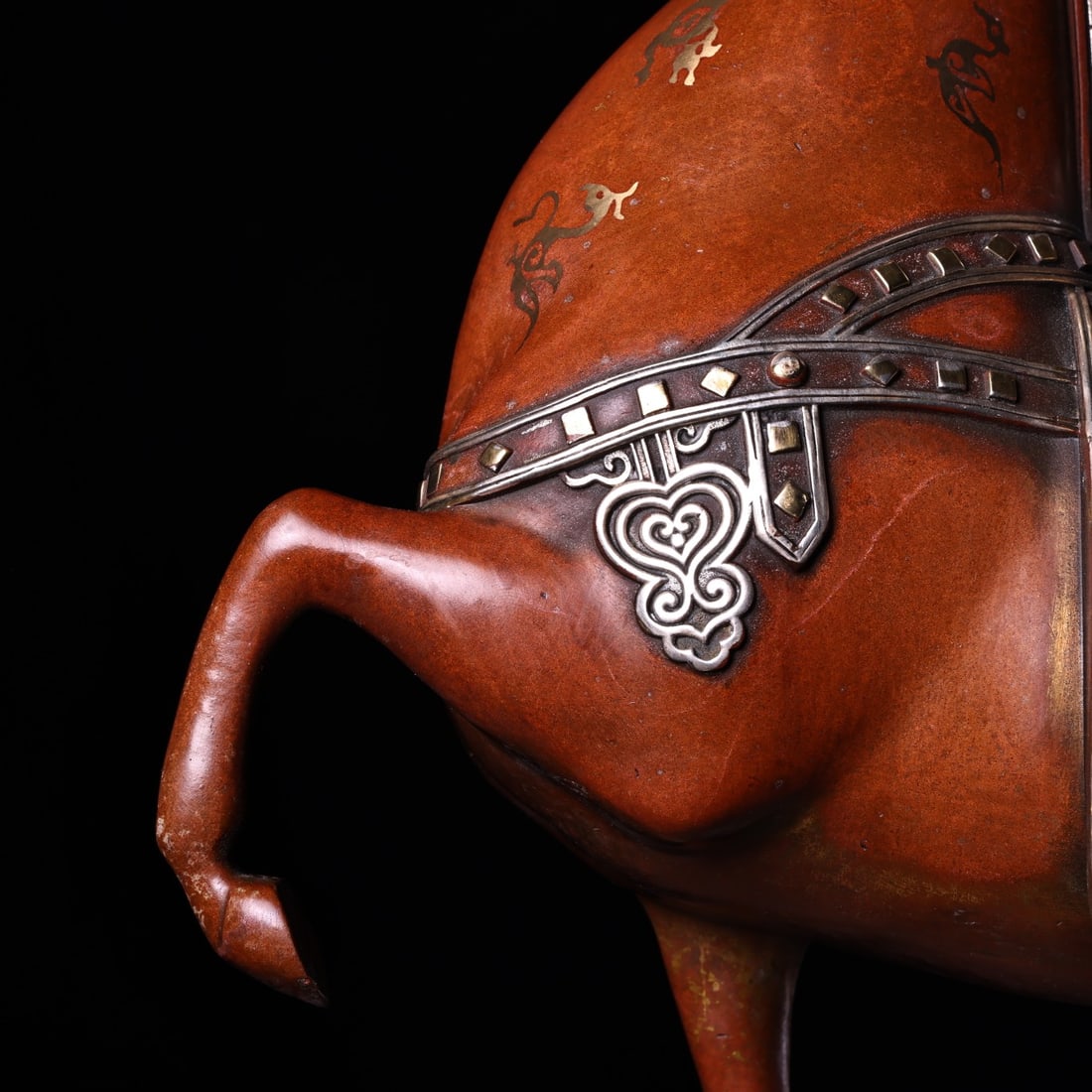 Vintage Red Copper Horse Statue - 6