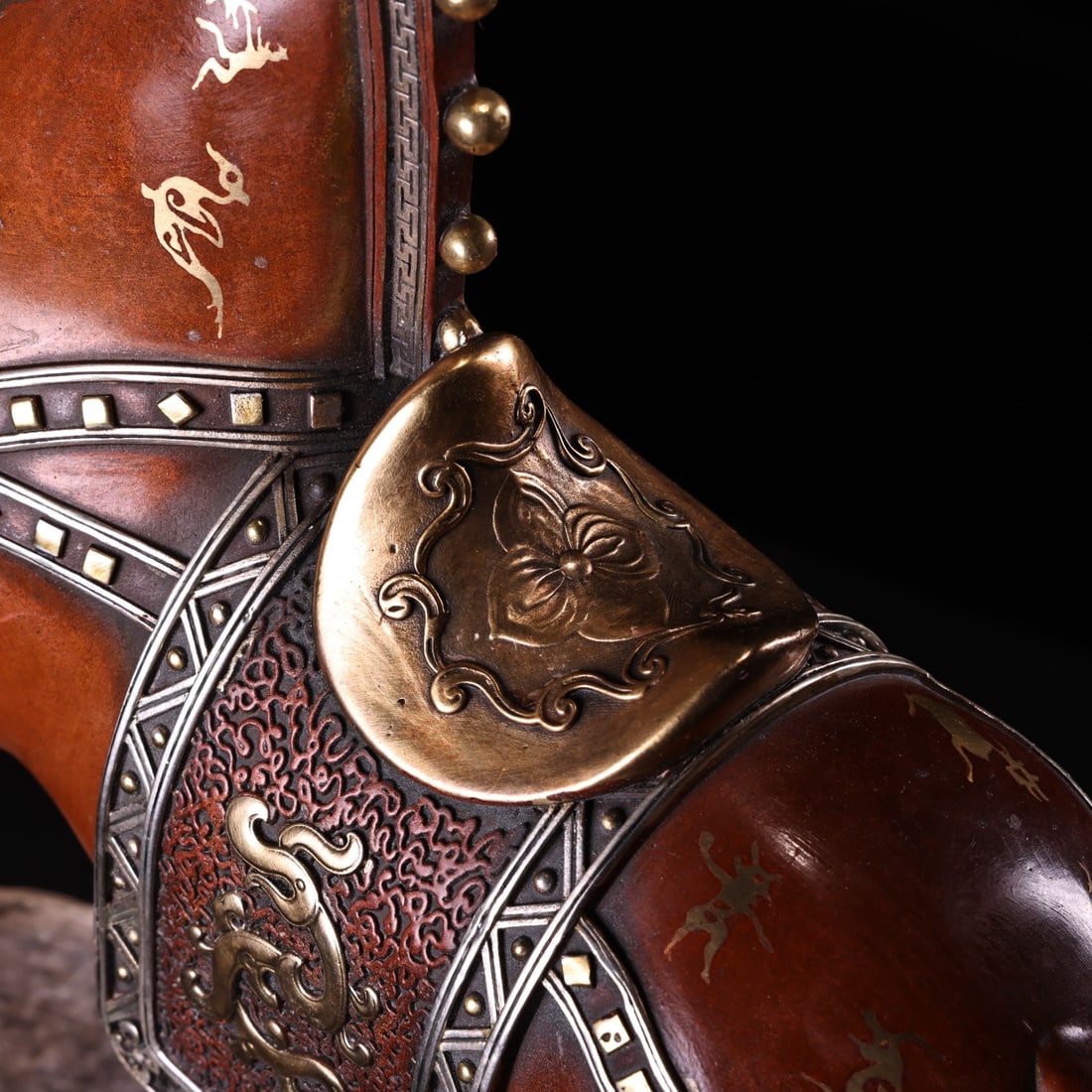 Vintage Red Copper Horse Statue - 9