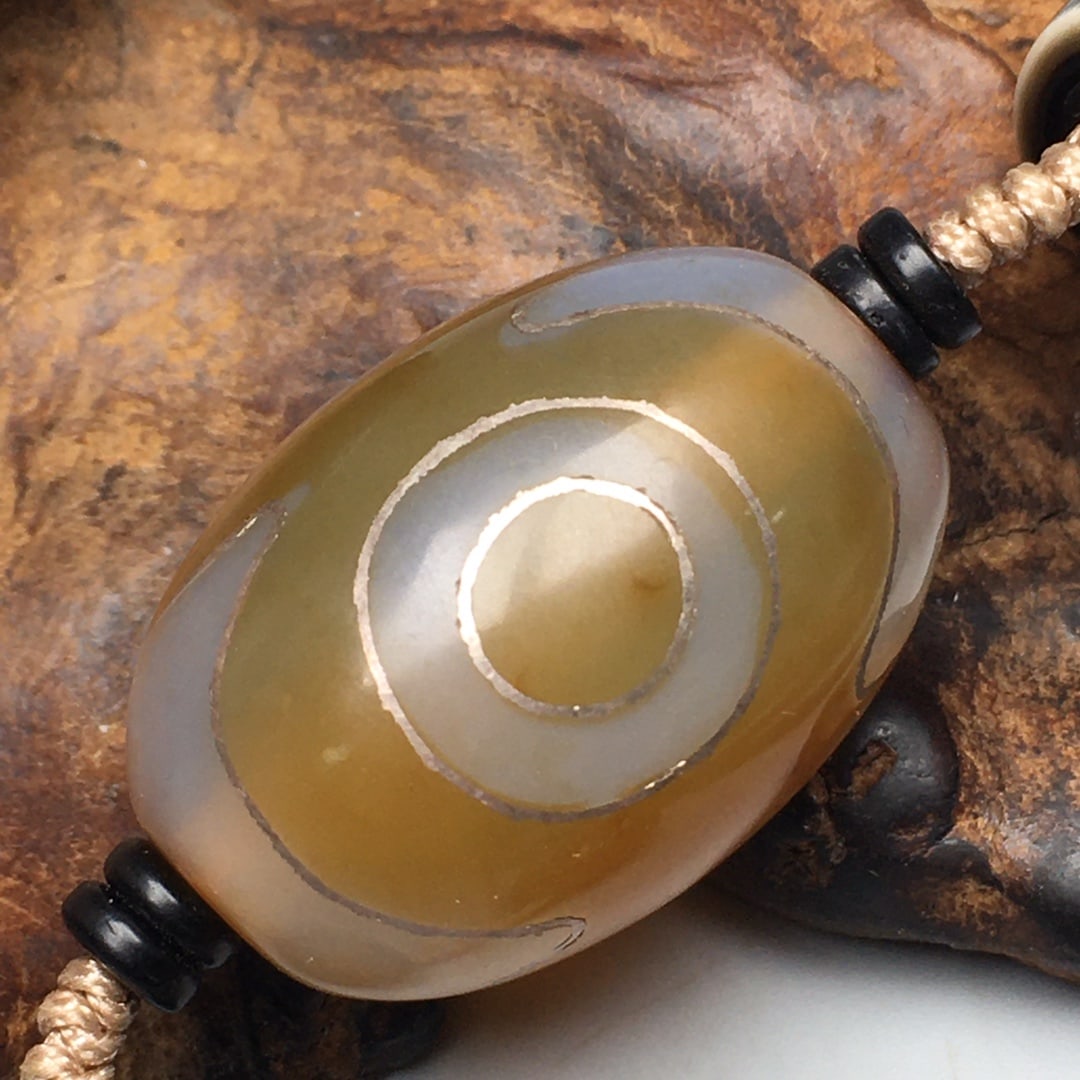 DZI Agate Inlay Silver Wire Hand-Woven Necklace - 9