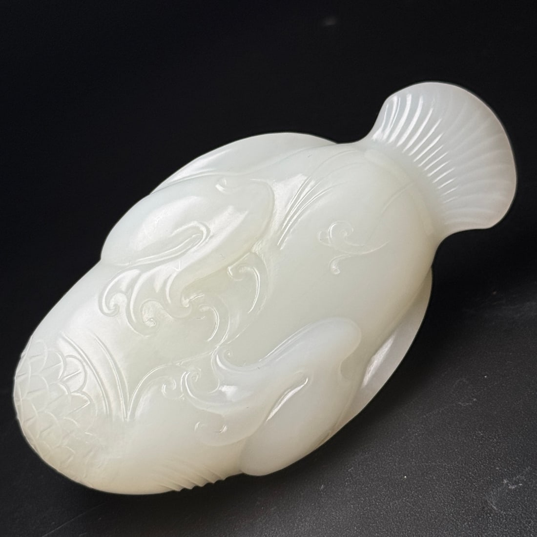 White Hetian Jade Hand Carved Goose Statue - 5