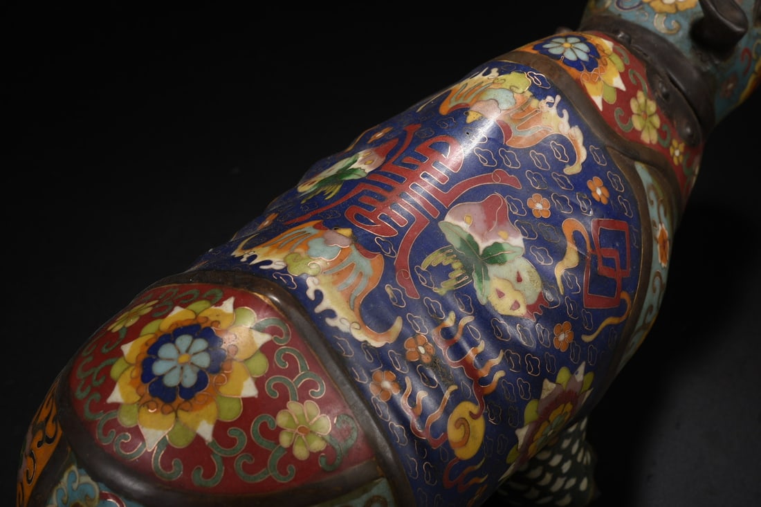 Vintage Bronze Cloisonne Statue - Rhinoceros - 8