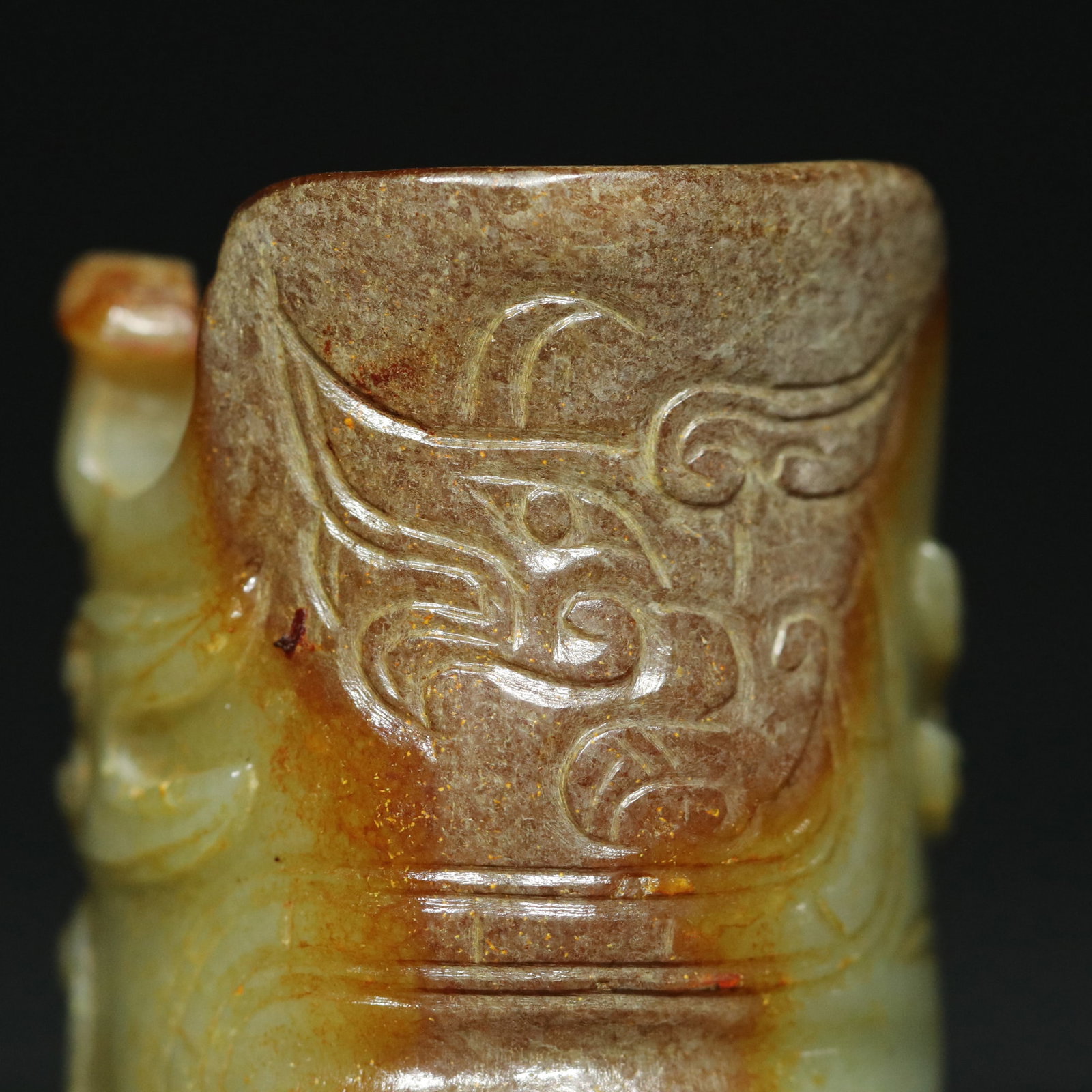 Inside Diameter 23mm Hetian Jade Dragon Thumb Ring - 10