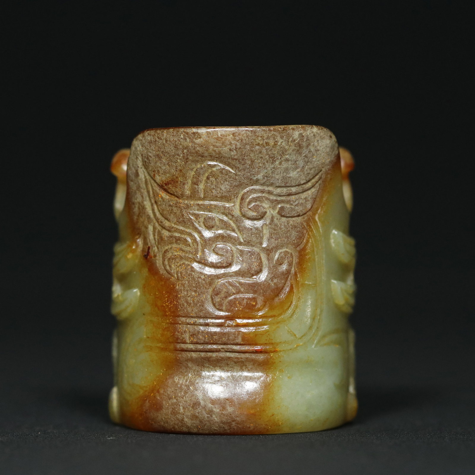 Inside Diameter 23mm Hetian Jade Dragon Thumb Ring - 3