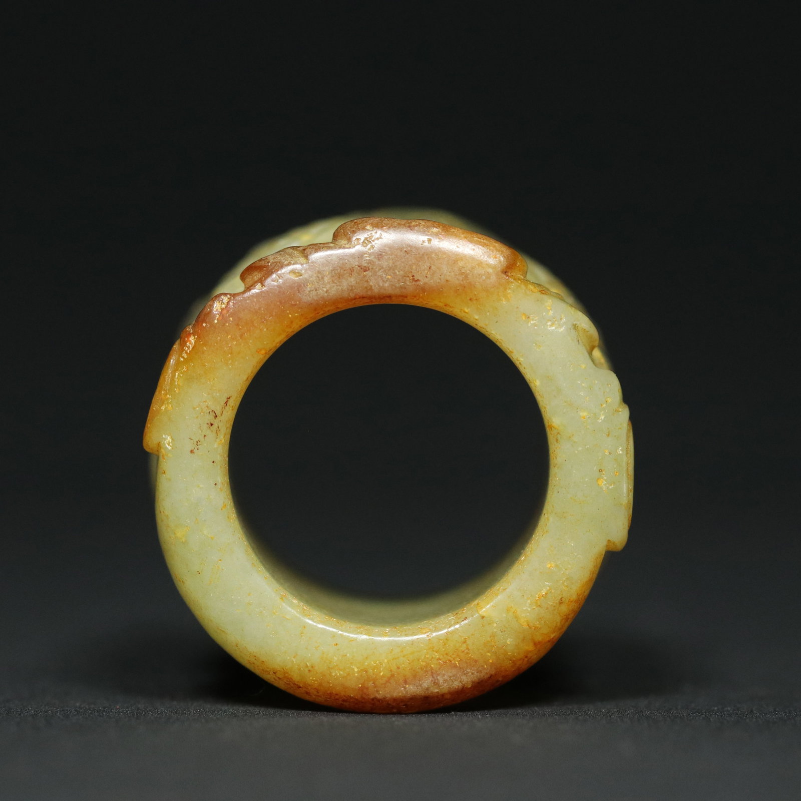 Inside Diameter 23mm Hetian Jade Dragon Thumb Ring - 6