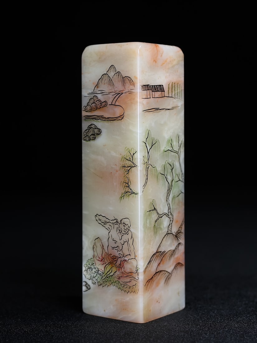Old Shoushan Stone Arhat Seal - 7