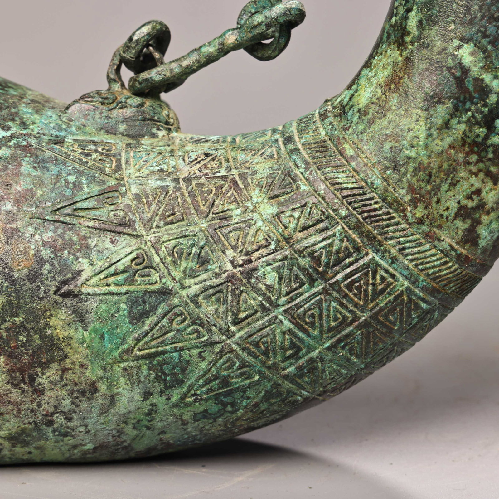Old Bronze Handle Pot - 10