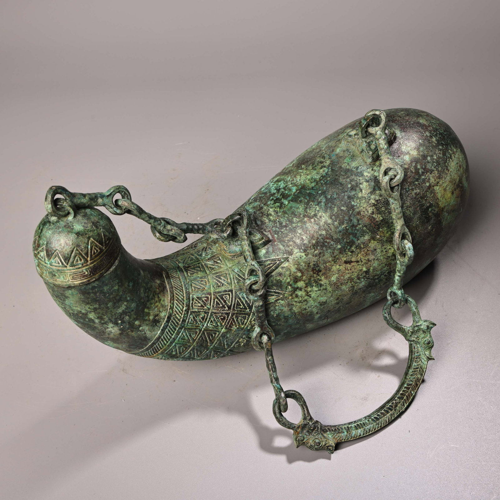 Old Bronze Handle Pot