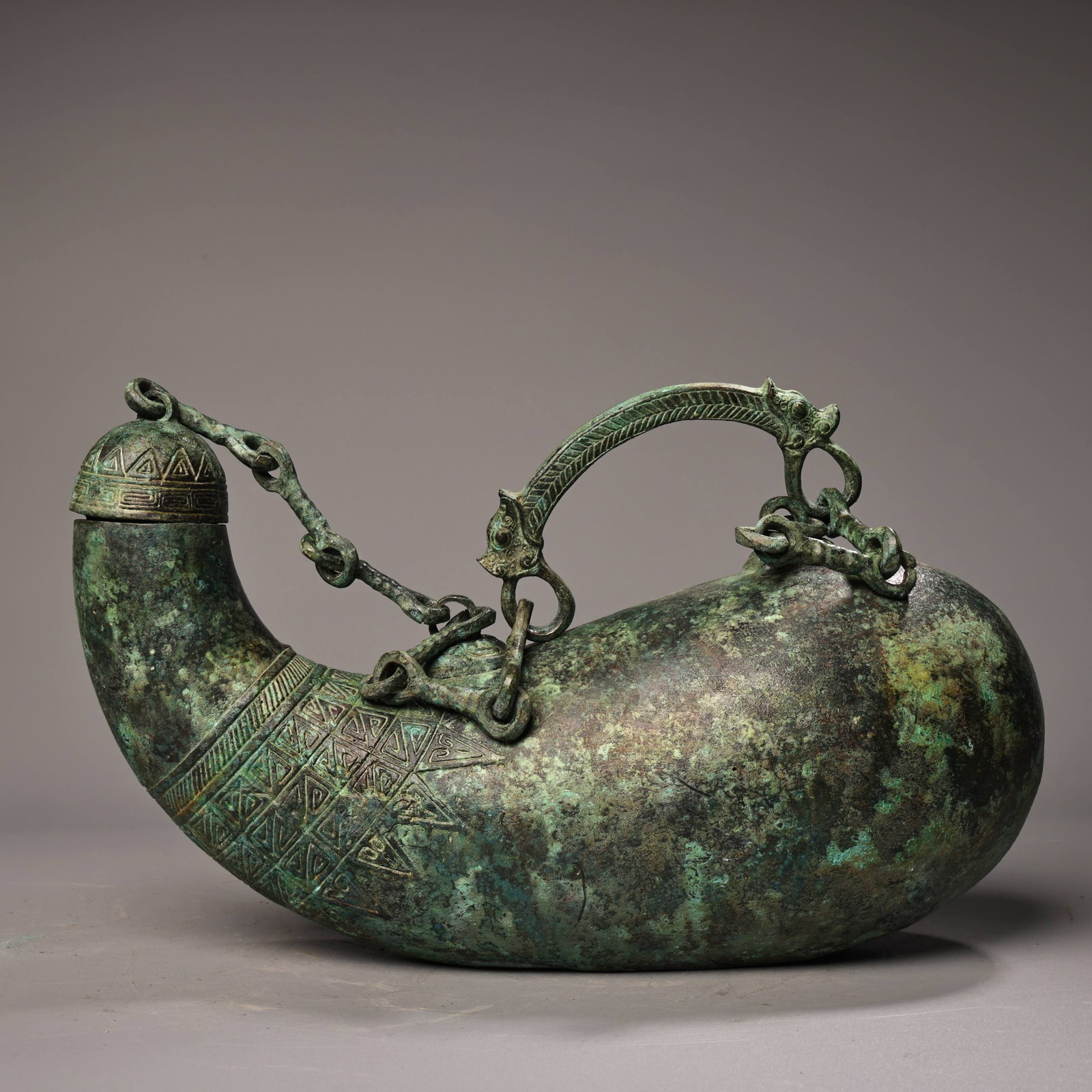 Old Bronze Handle Pot - 2