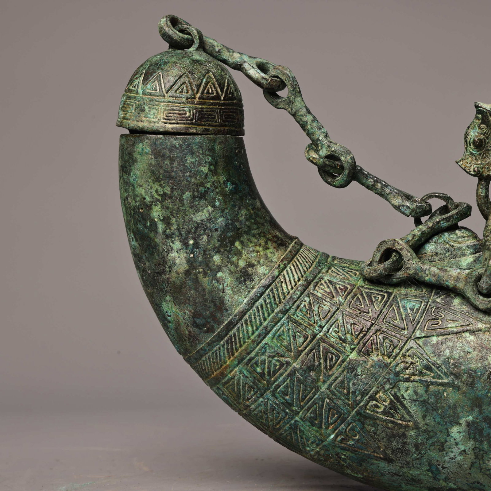 Old Bronze Handle Pot - 3
