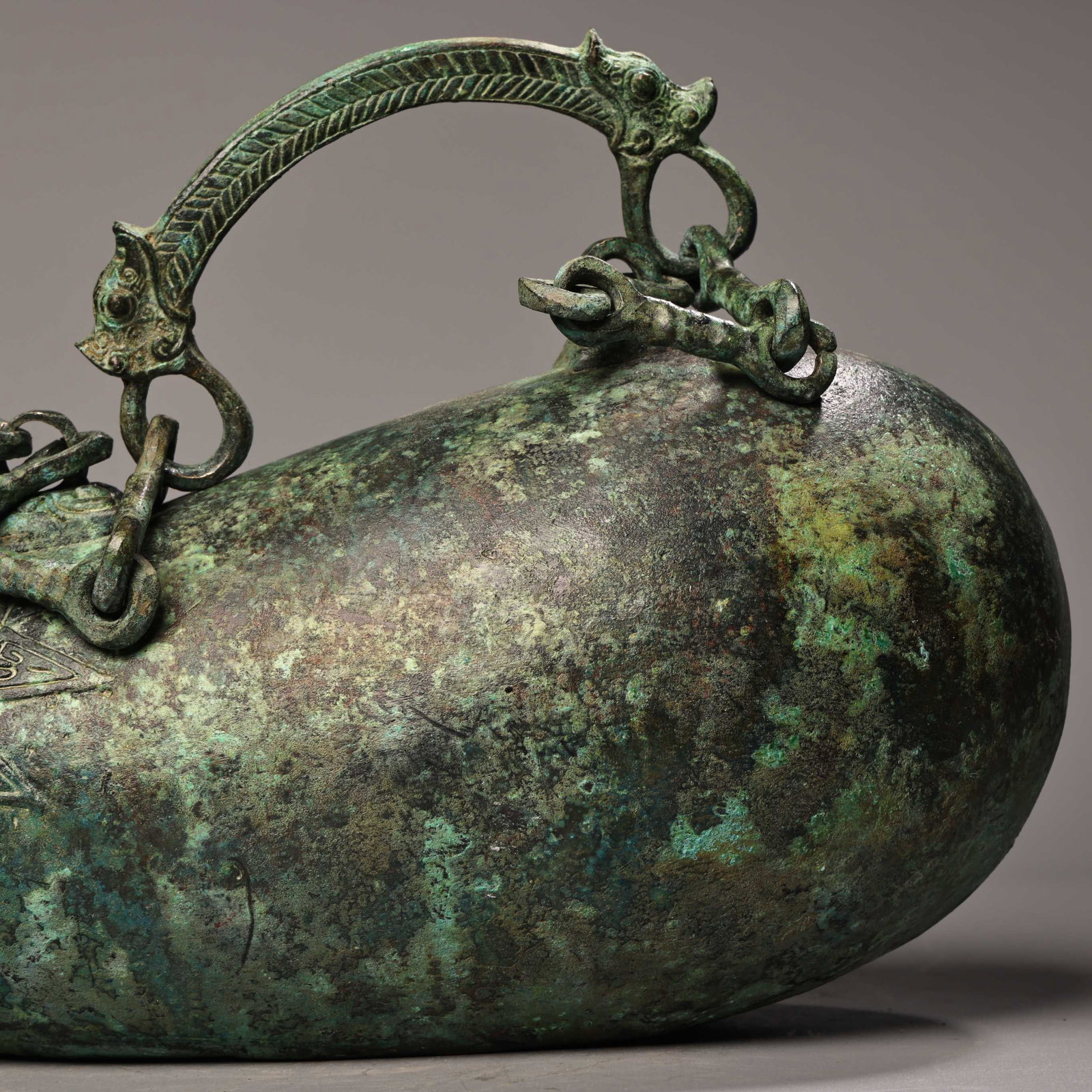 Old Bronze Handle Pot - 5