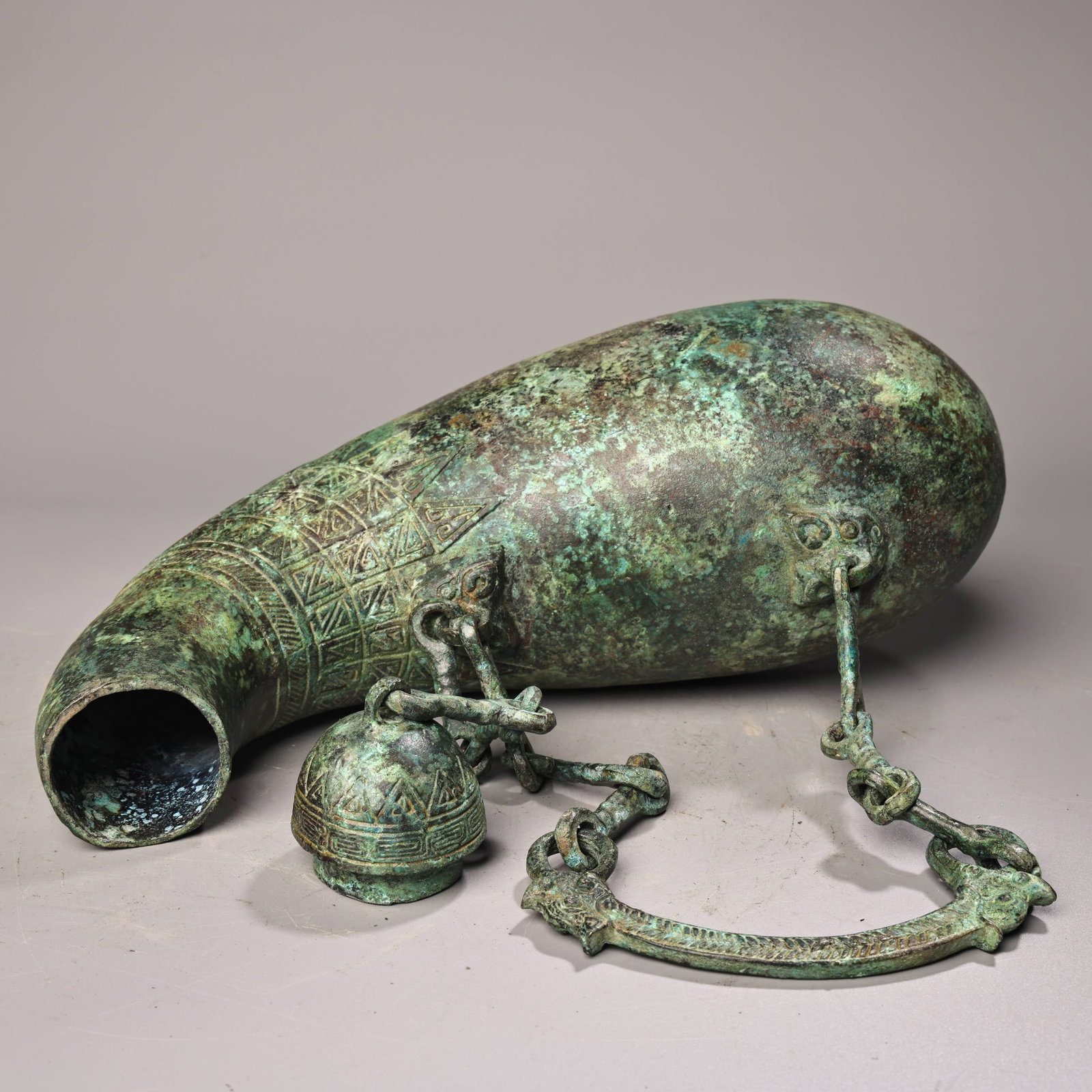 Old Bronze Handle Pot - 7