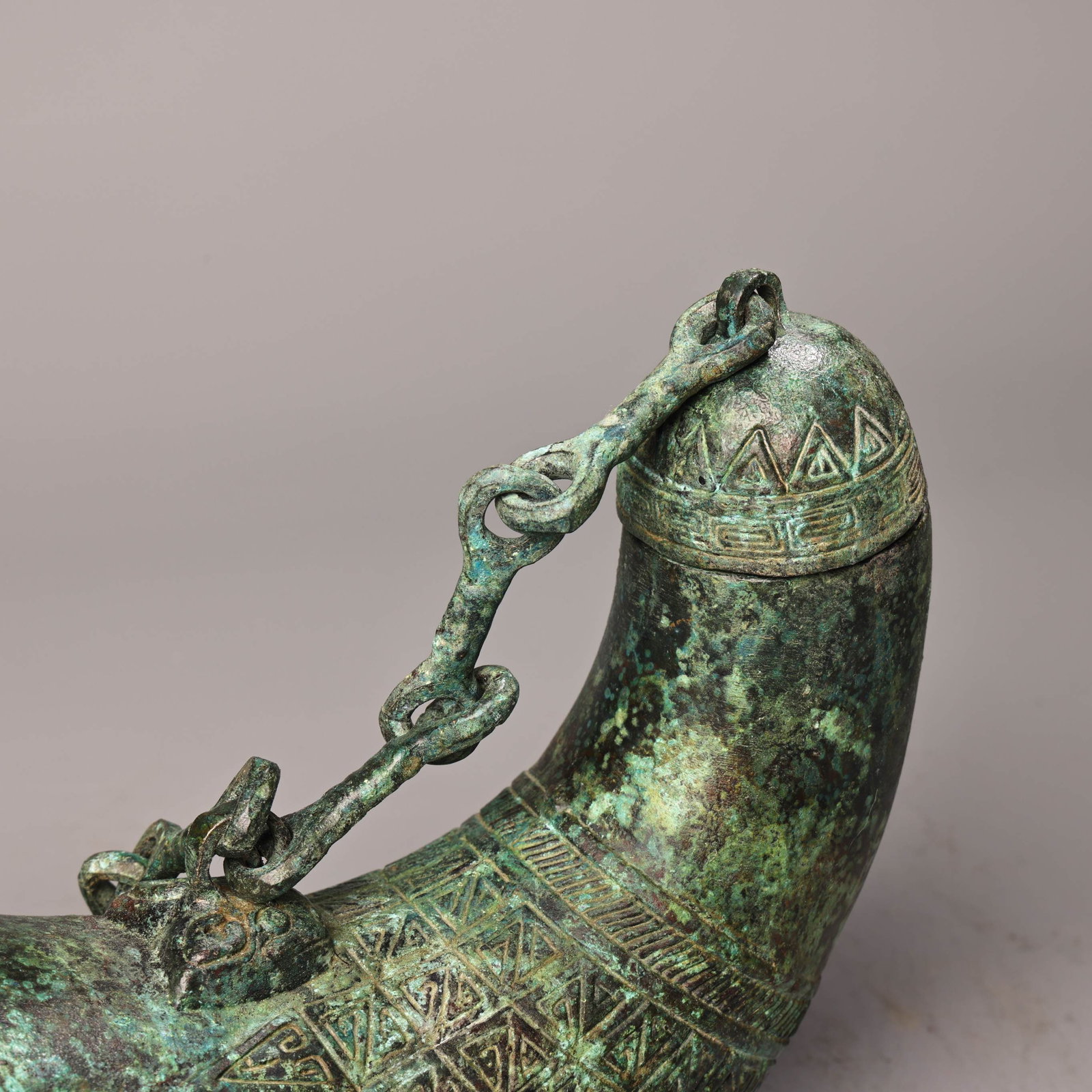 Old Bronze Handle Pot - 8
