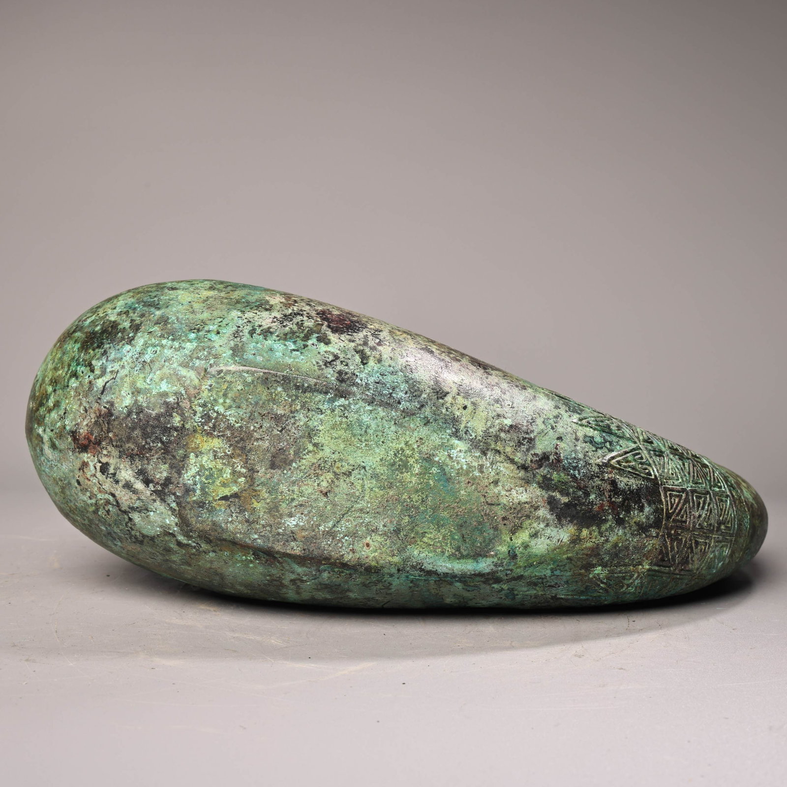 Old Bronze Handle Pot - 9