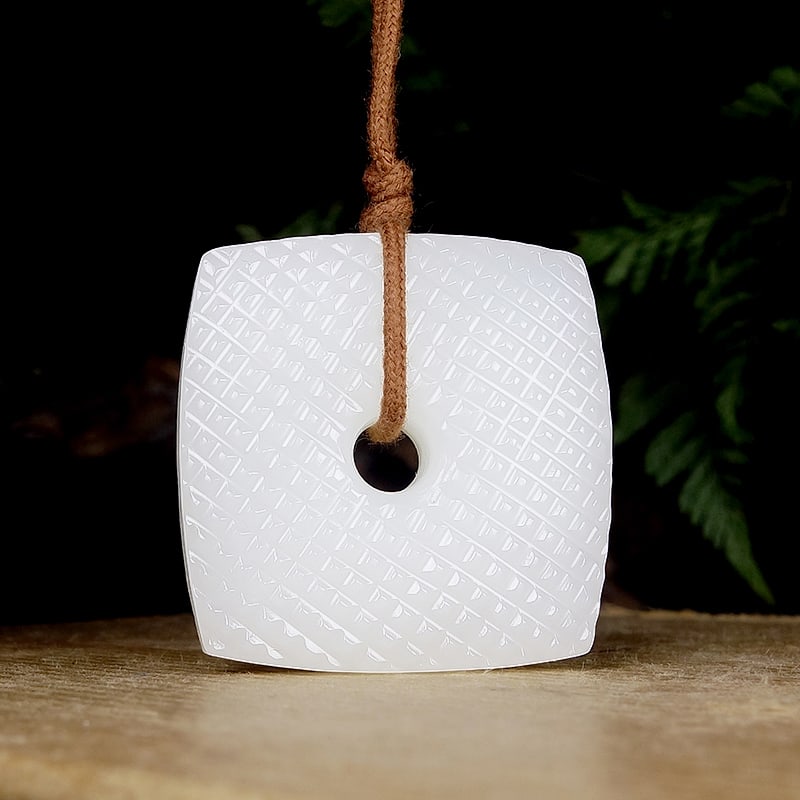 Natural White Hetian Jade Lucky Pendant with Certificate: Title: Natural White Hetian Jade Lucky Pendant with Certificate Origin: Chinese Date/Period: After2020 Materials: Hetian Jade Dimensions: 37x36x10(mm) 1.46x1.42x0.39(inches) Weight 0.06 lbs/27.2g Rese