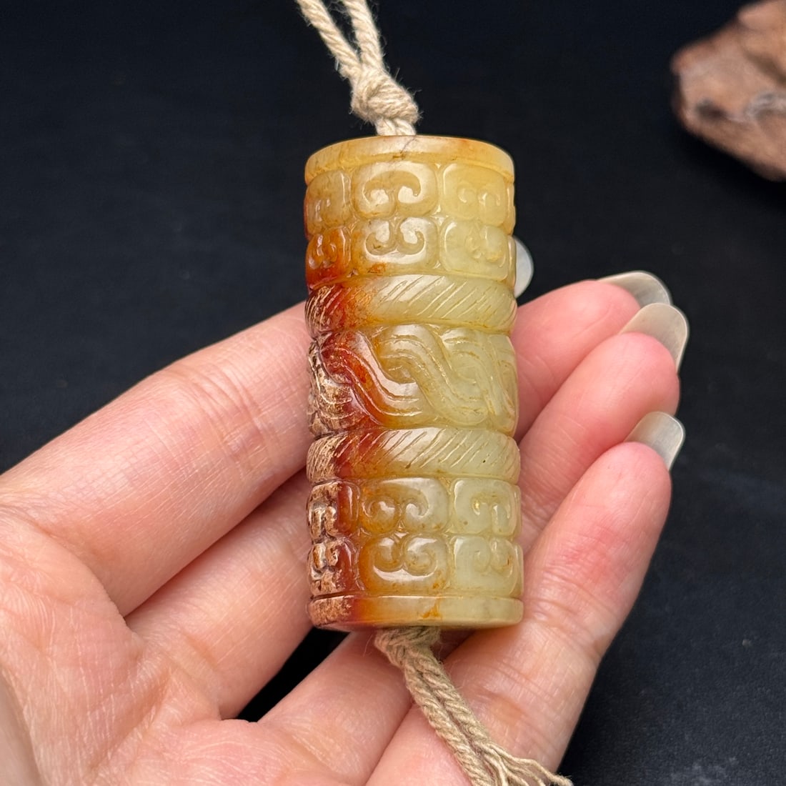 Old Hetian Jade Pendant - Lezi - 8