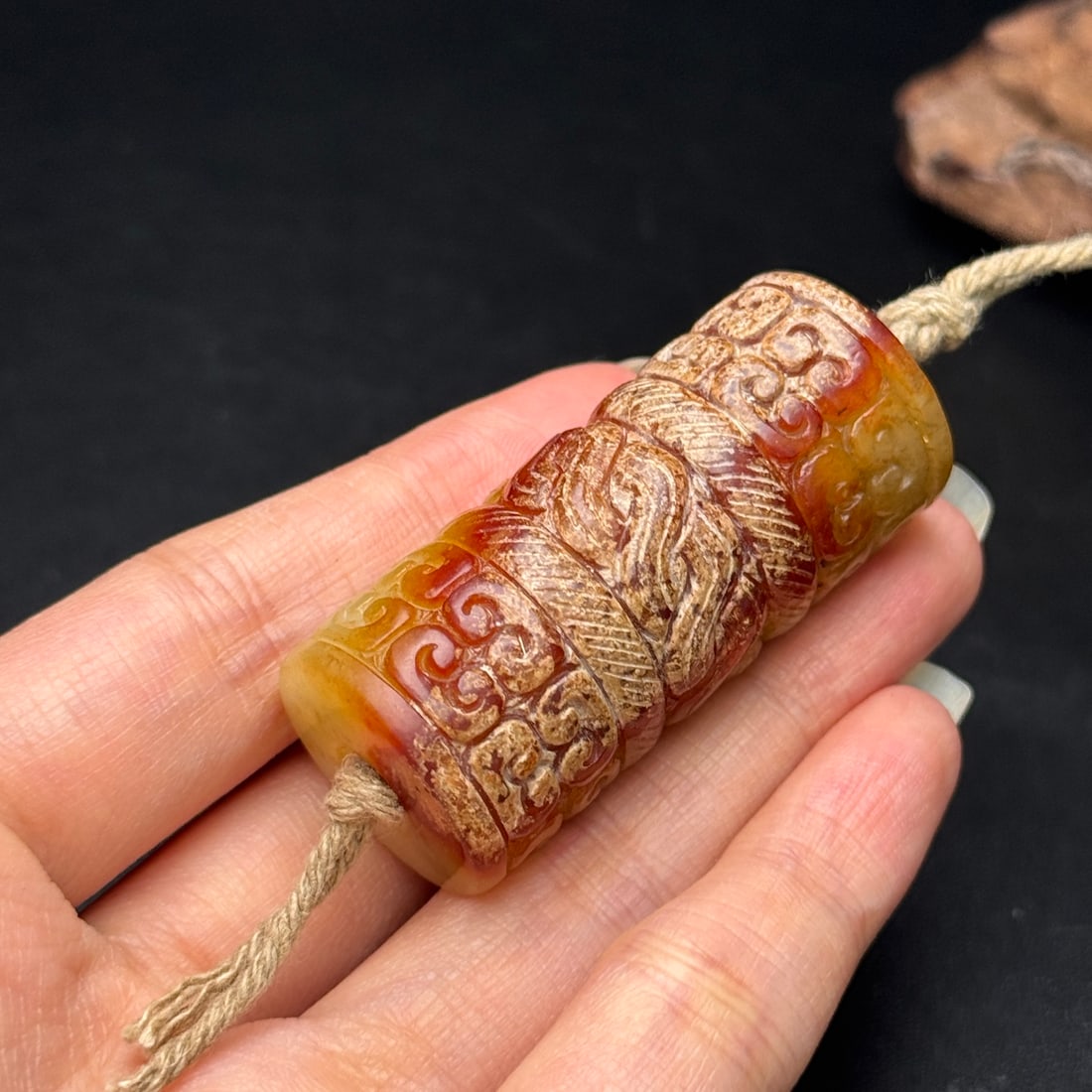 Old Hetian Jade Pendant - Lezi - 9