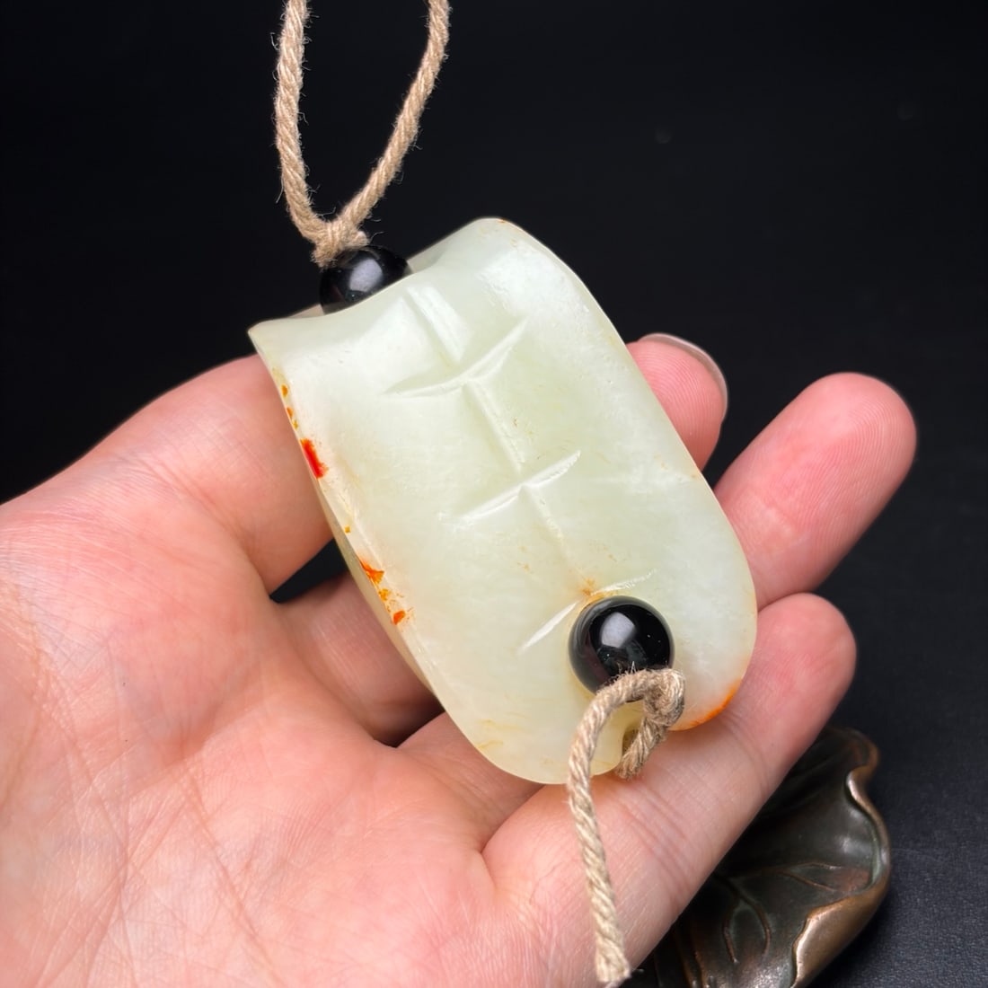 Vintage Hetian Jade Turtle Shell Pendant - 9