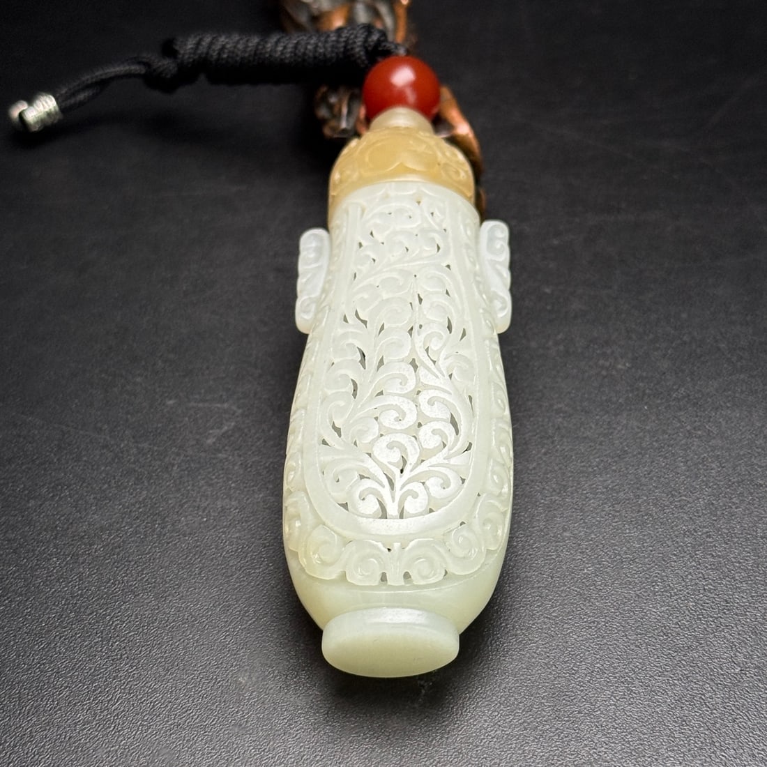 Openwork Hetian Jade Sachet Pendant - 6