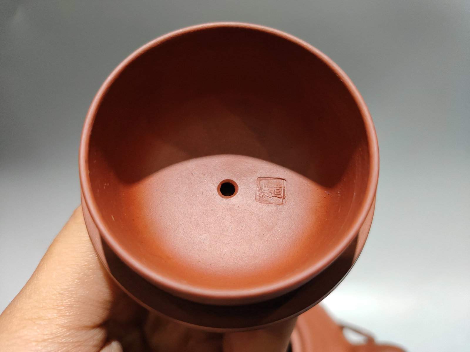 Yixing Zisha Clay Bamboo Plum blossom Teapot w Artist Signed - 6