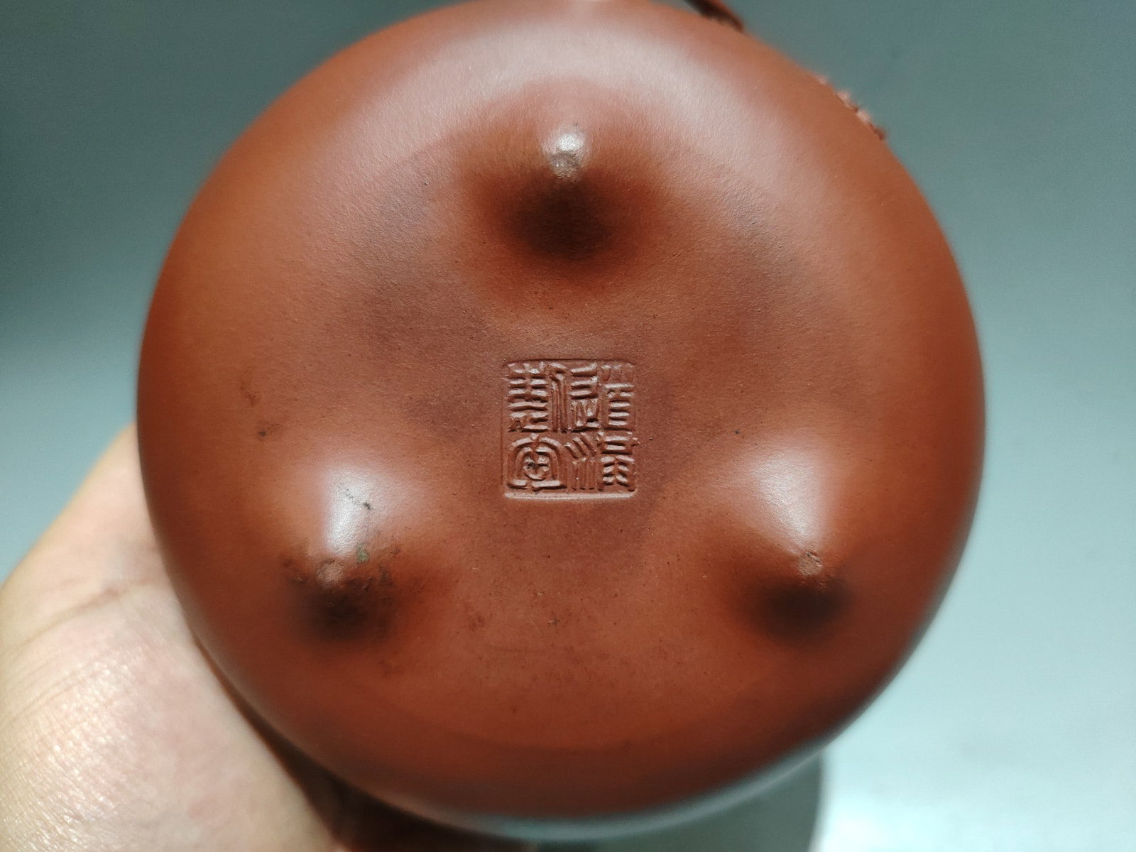 Yixing Zisha Clay Bamboo Plum blossom Teapot w Artist Signed - 8