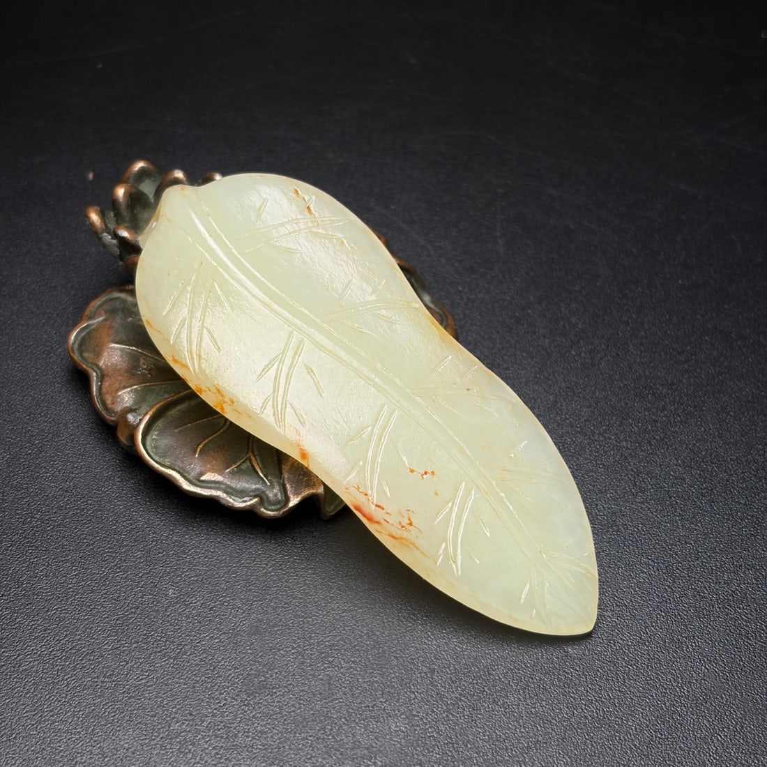 Hetian Jade Leaf Pendant - 3