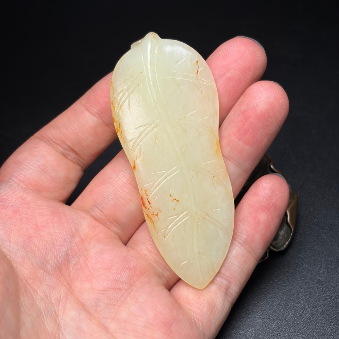 Hetian Jade Leaf Pendant - 8