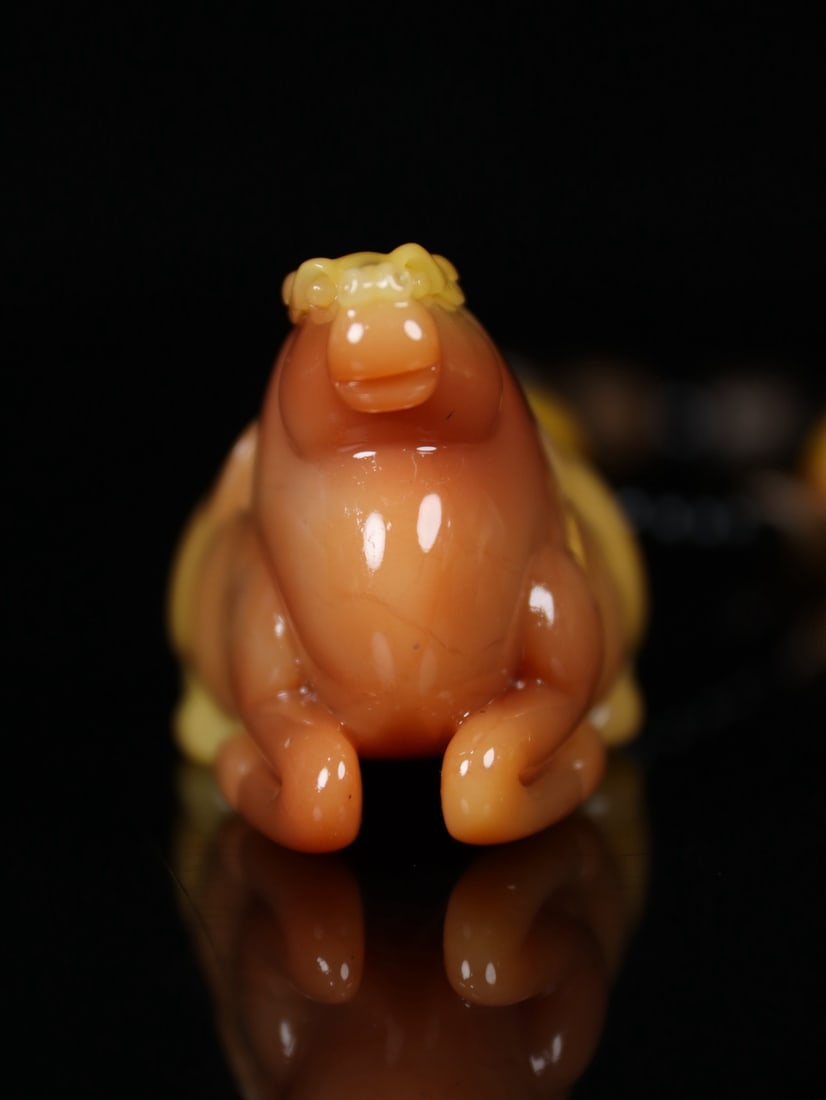 Shoushan Soapstone Hand Carved Horse Pendant Statue - 4