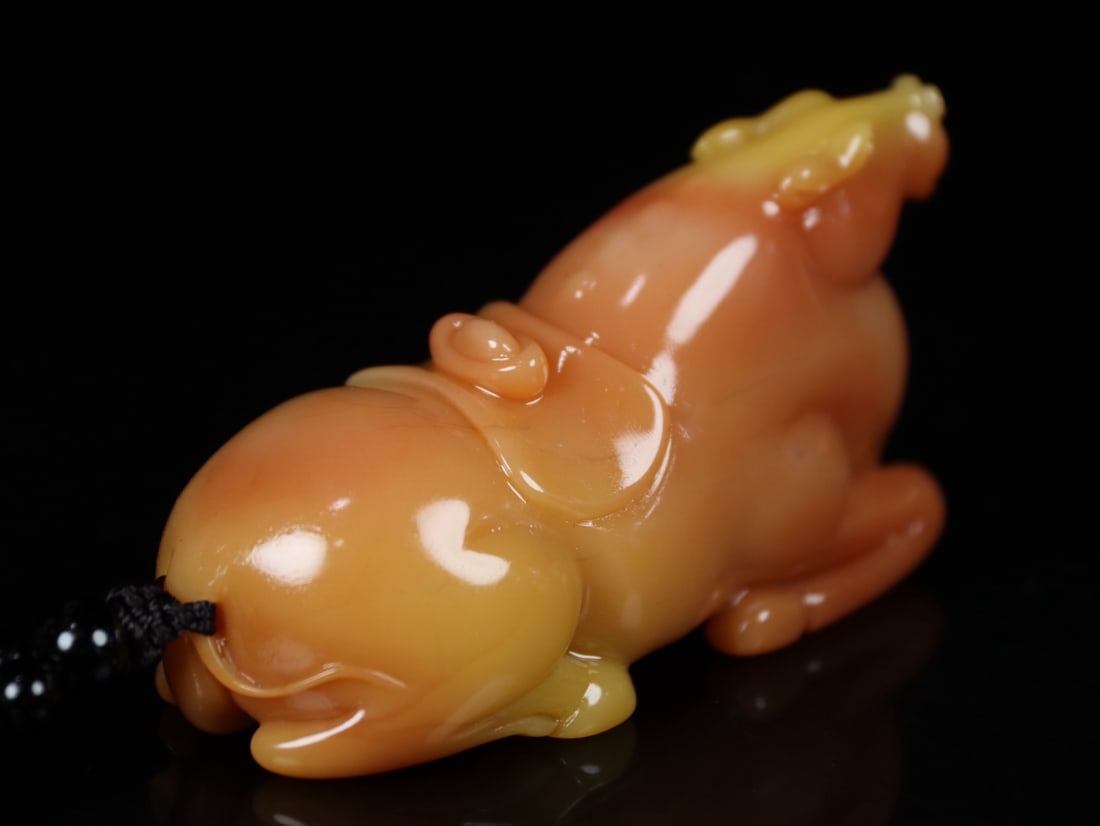 Shoushan Soapstone Hand Carved Horse Pendant Statue - 8