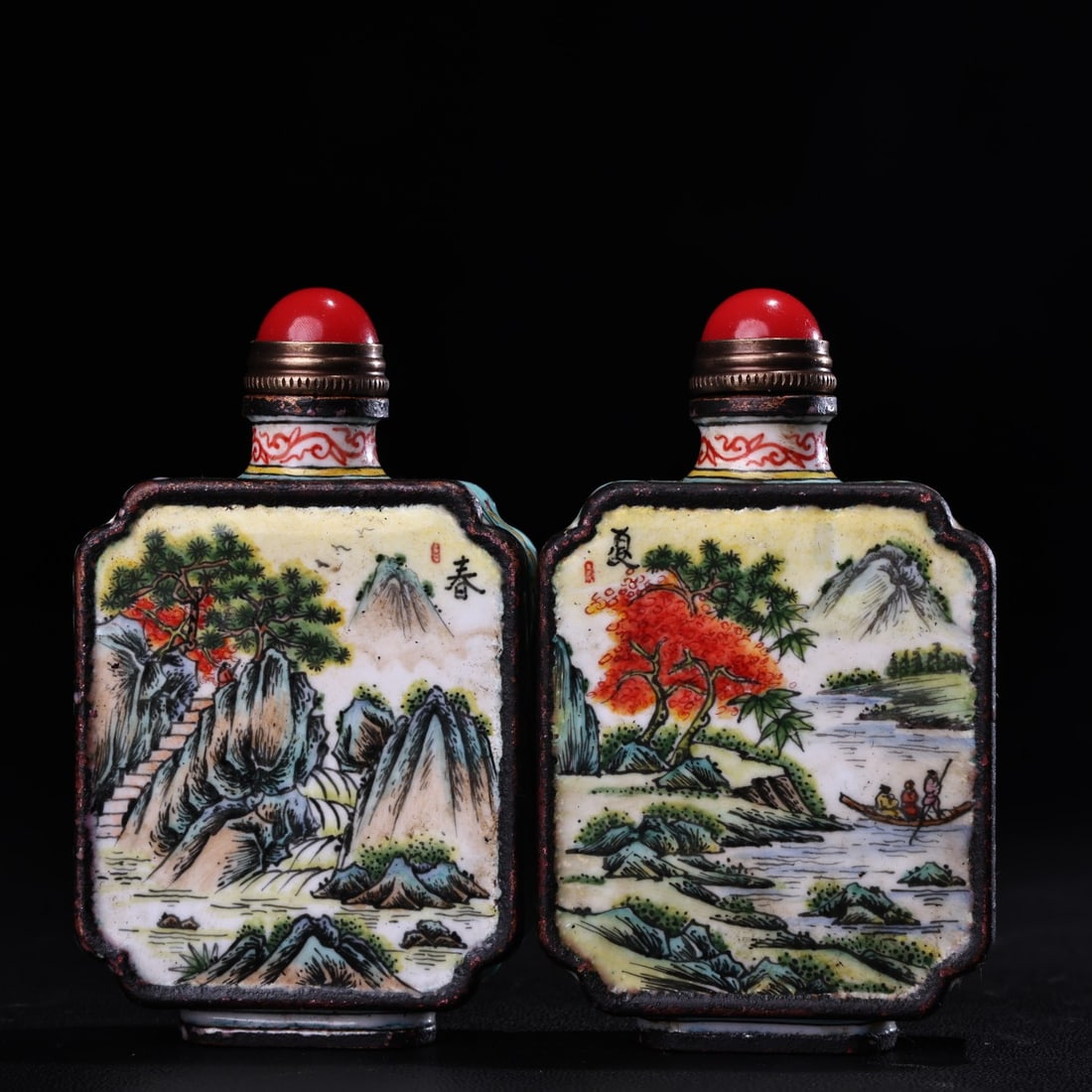 Foue Bronze Cloisonne Snuff Bottle - 3
