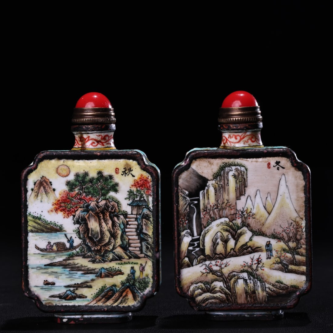 Foue Bronze Cloisonne Snuff Bottle - 4