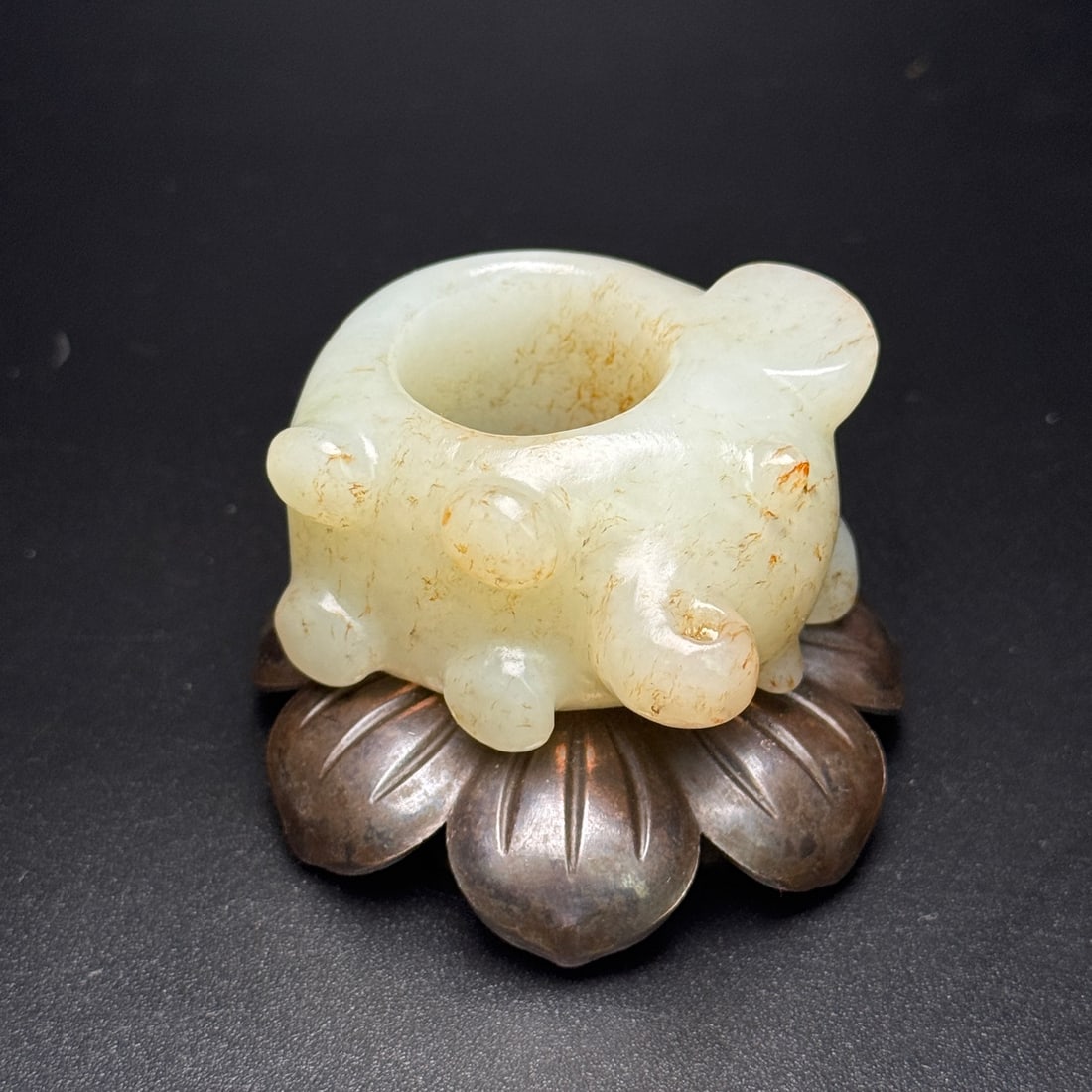 Inside Diameter 23mm Hetian Jade Elephant Thumb Ring - 5