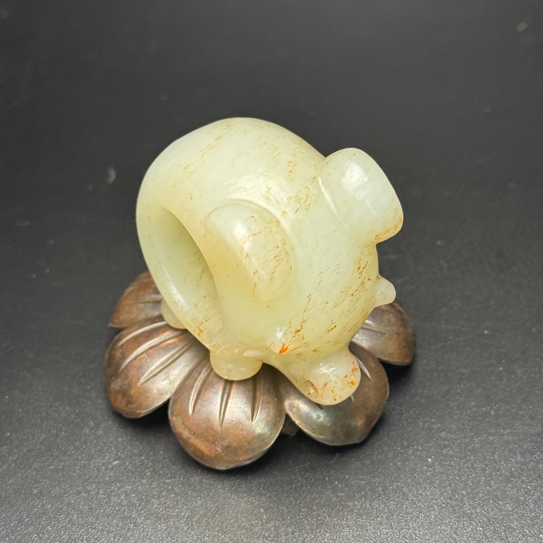 Inside Diameter 23mm Hetian Jade Elephant Thumb Ring - 7