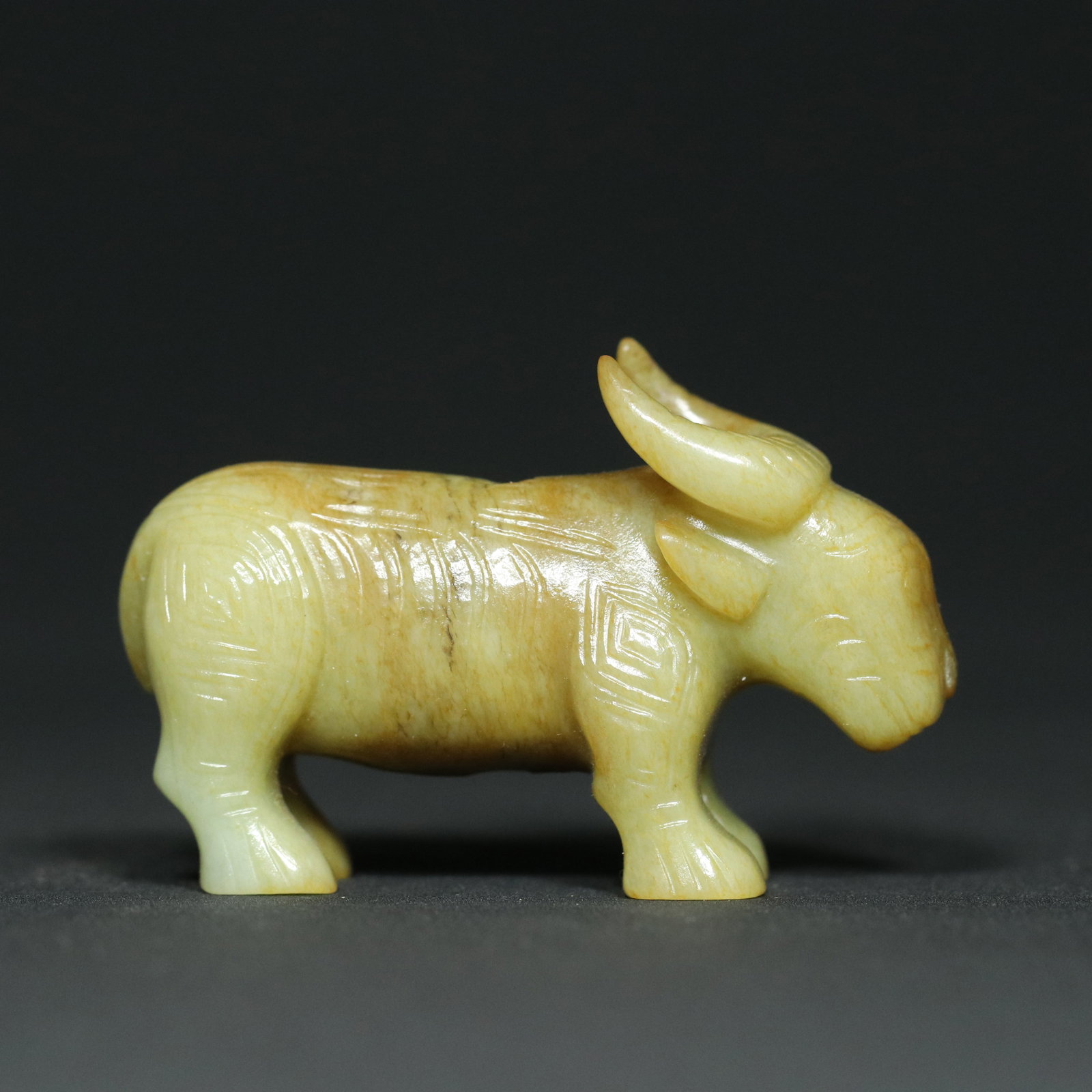 Vintage Hetian Jade Pendant - Ox - 2