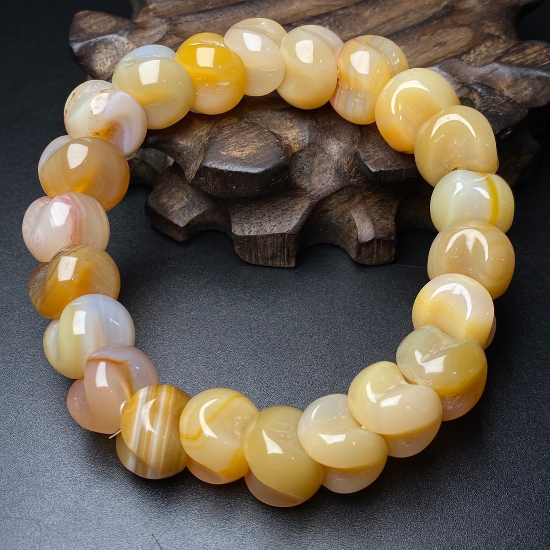 Agate Dragon Bone Shape Hand Chain - 2