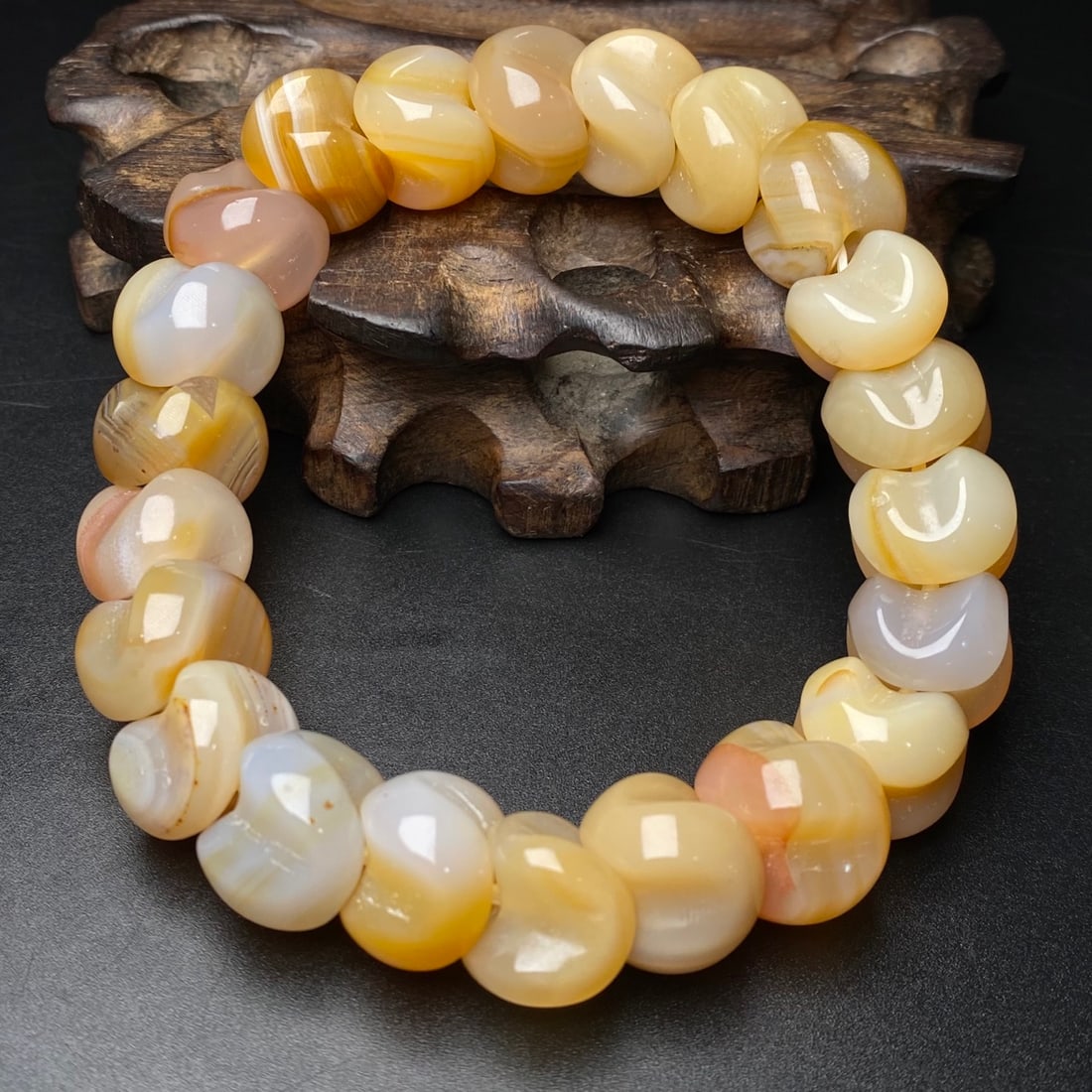 Agate Dragon Bone Shape Hand Chain - 3