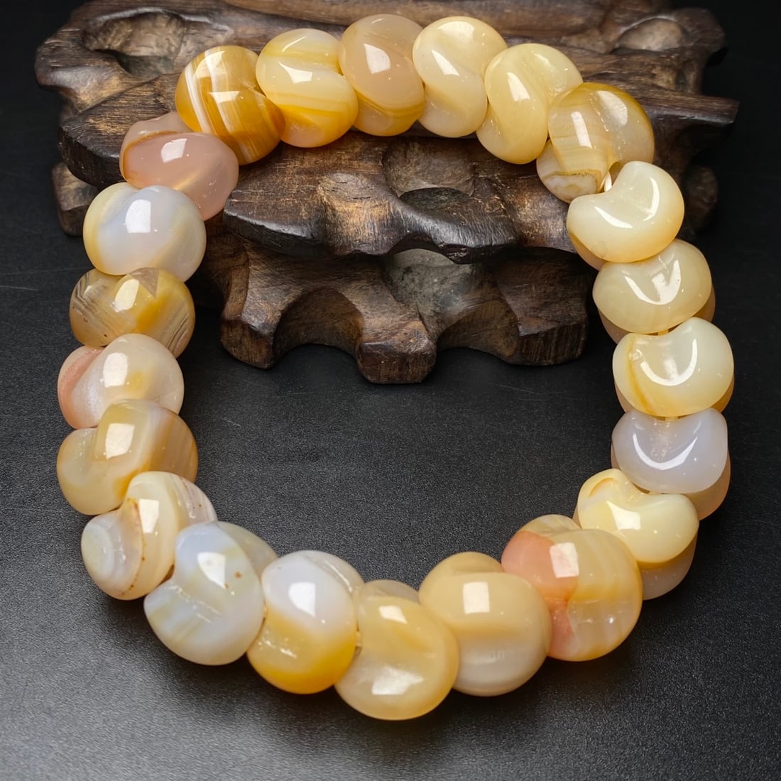Agate Dragon Bone Shape Hand Chain - 4
