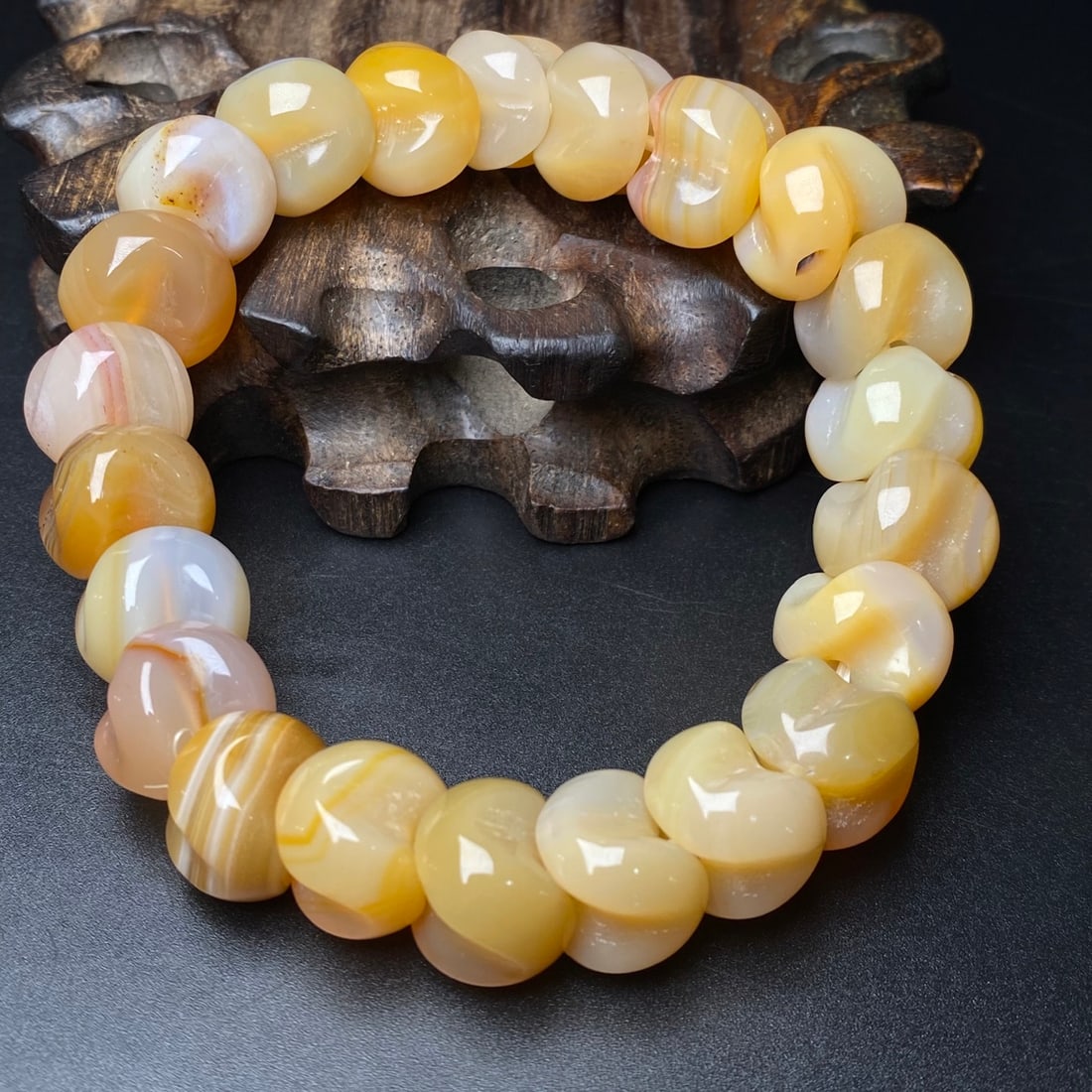 Agate Dragon Bone Shape Hand Chain - 5