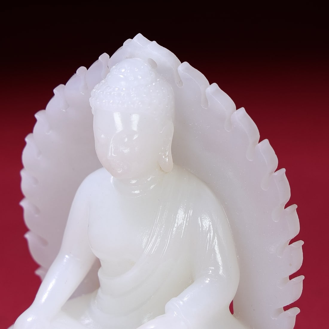 Superb White Hetian Jade Buddha Statue - 8