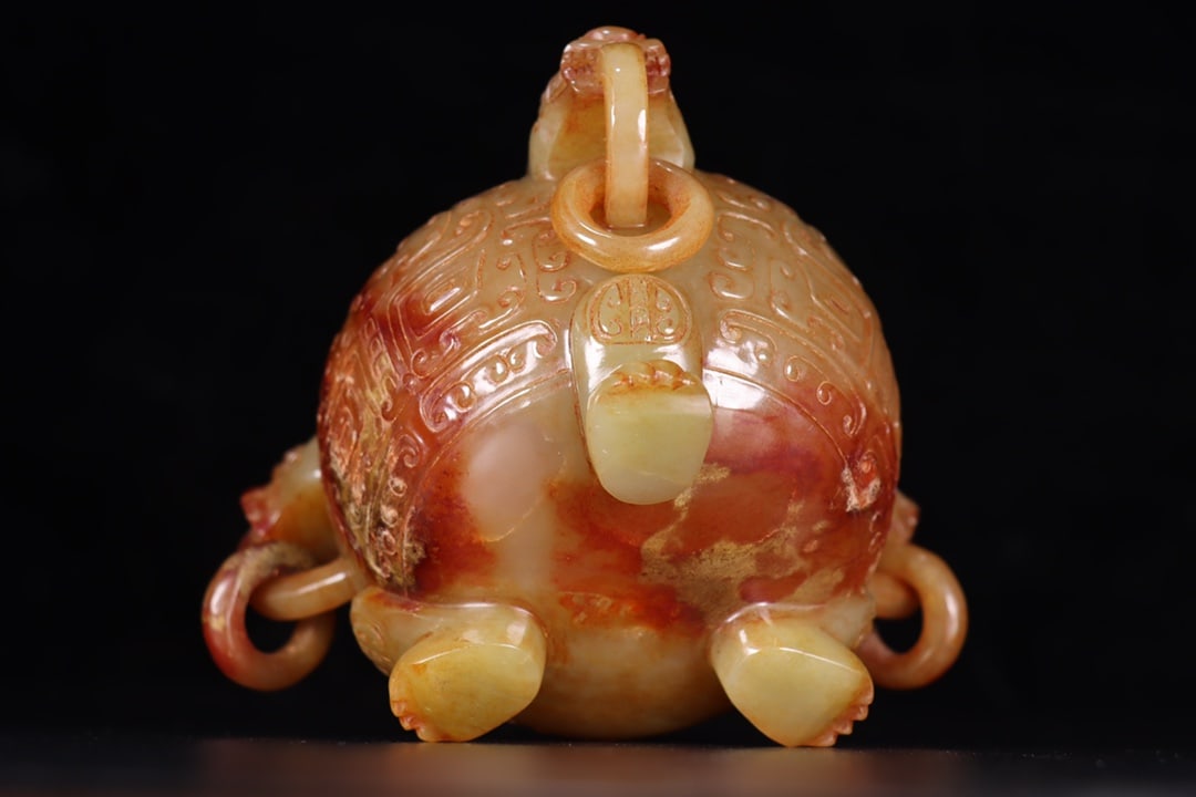 Vintage Qing Dynasty Hetian Jade Beast Incense Burner - 8