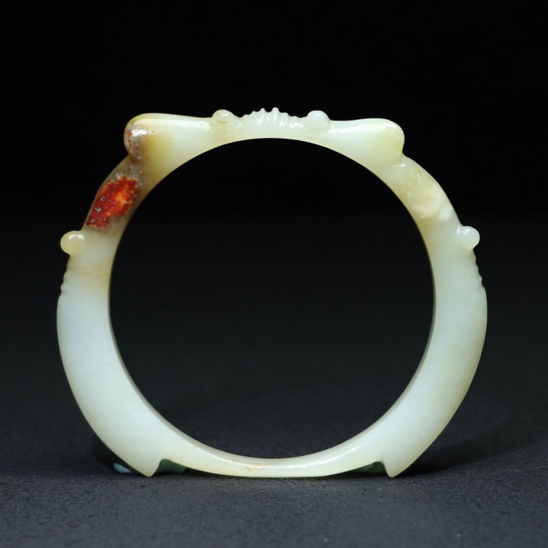 Inside Diameter 81mm Hetian Jade Arm Bracelet Bangle: Title: Inside Diameter 81mm Hetian Jade Arm Bracelet Bangle Origin: Chinese Date/Period: After1860 Materials: Hetian Jade Dimensions: 106x90x12(mm) 4.17x3.54x0.47(inches) Weight 0.19 lbs/87.7g