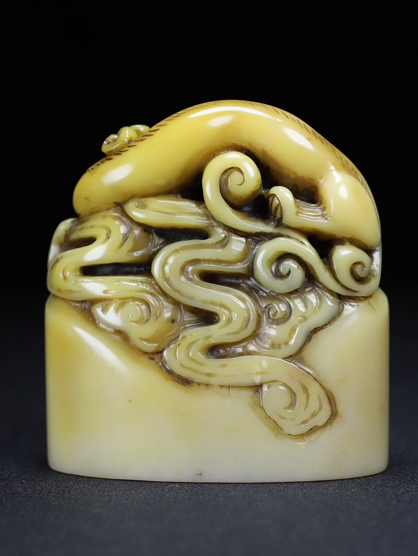 Vintage Shoushan Soapstone Hand-Carved Seal/Stamp Chi Dragon - 8
