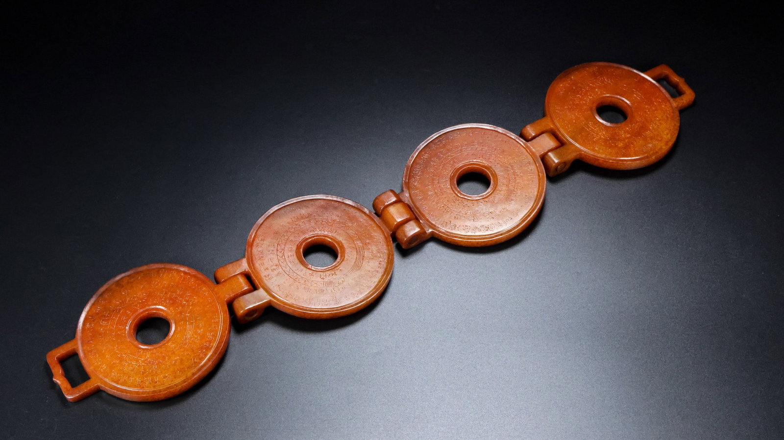 Vintage A Set Hetian Jade Bi Statue - 2