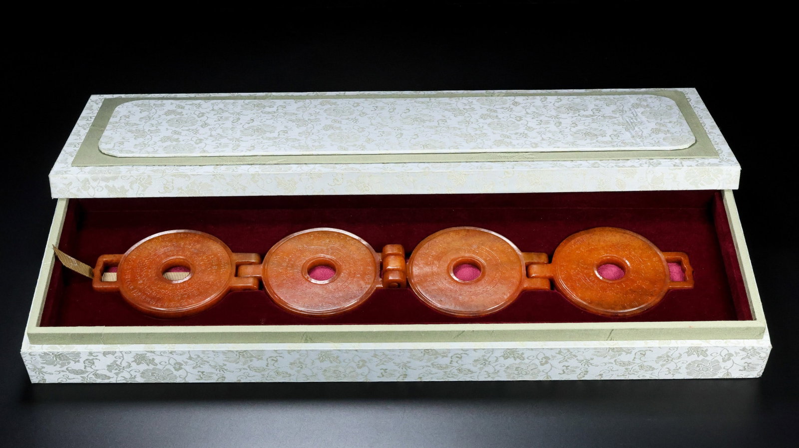 Vintage A Set Hetian Jade Bi Statue - 9