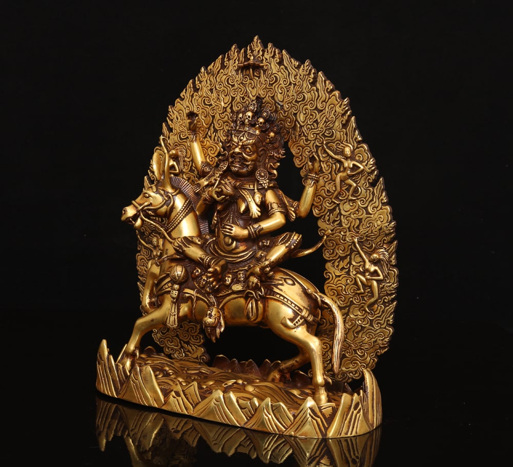 Gilt Gold Bronze Buddha Statue - 2