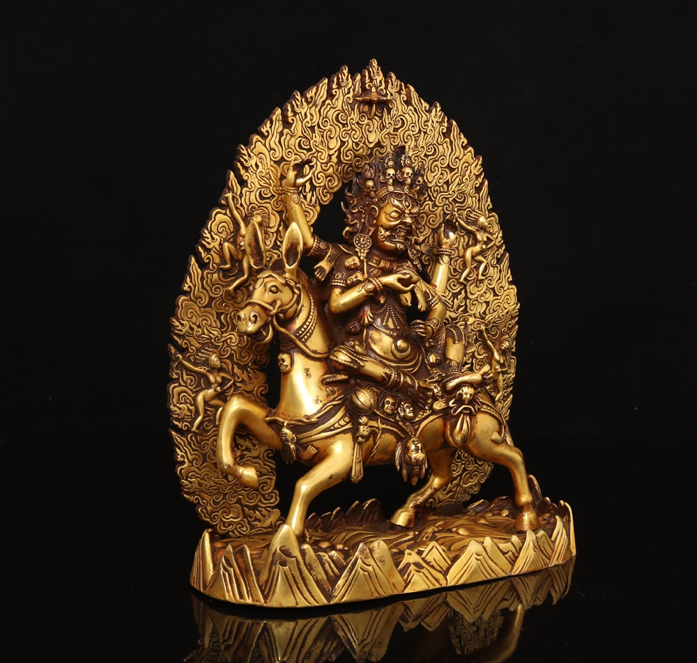 Gilt Gold Bronze Buddha Statue - 4