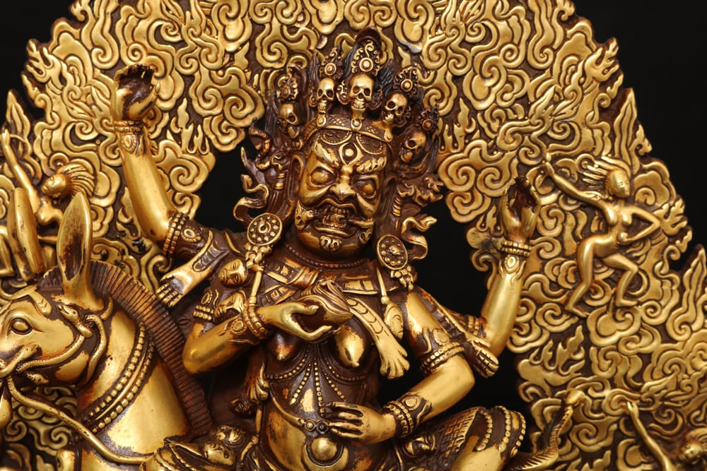 Gilt Gold Bronze Buddha Statue - 5