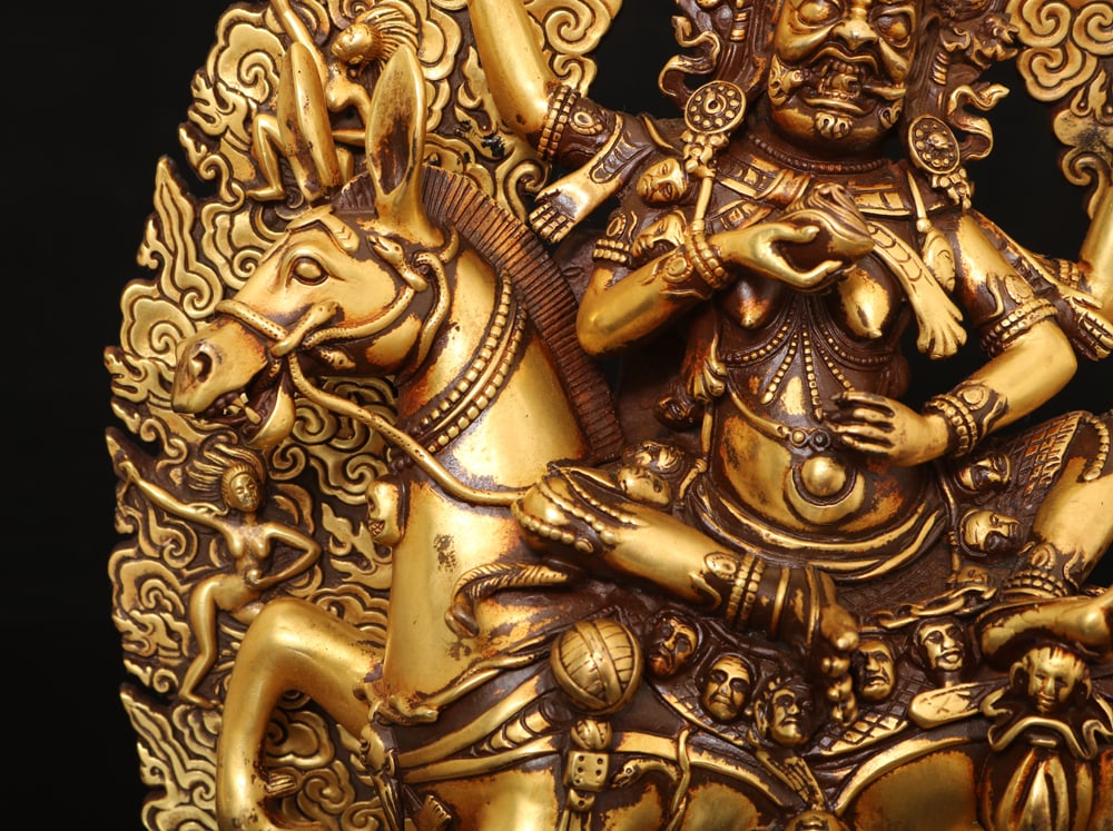 Gilt Gold Bronze Buddha Statue - 6