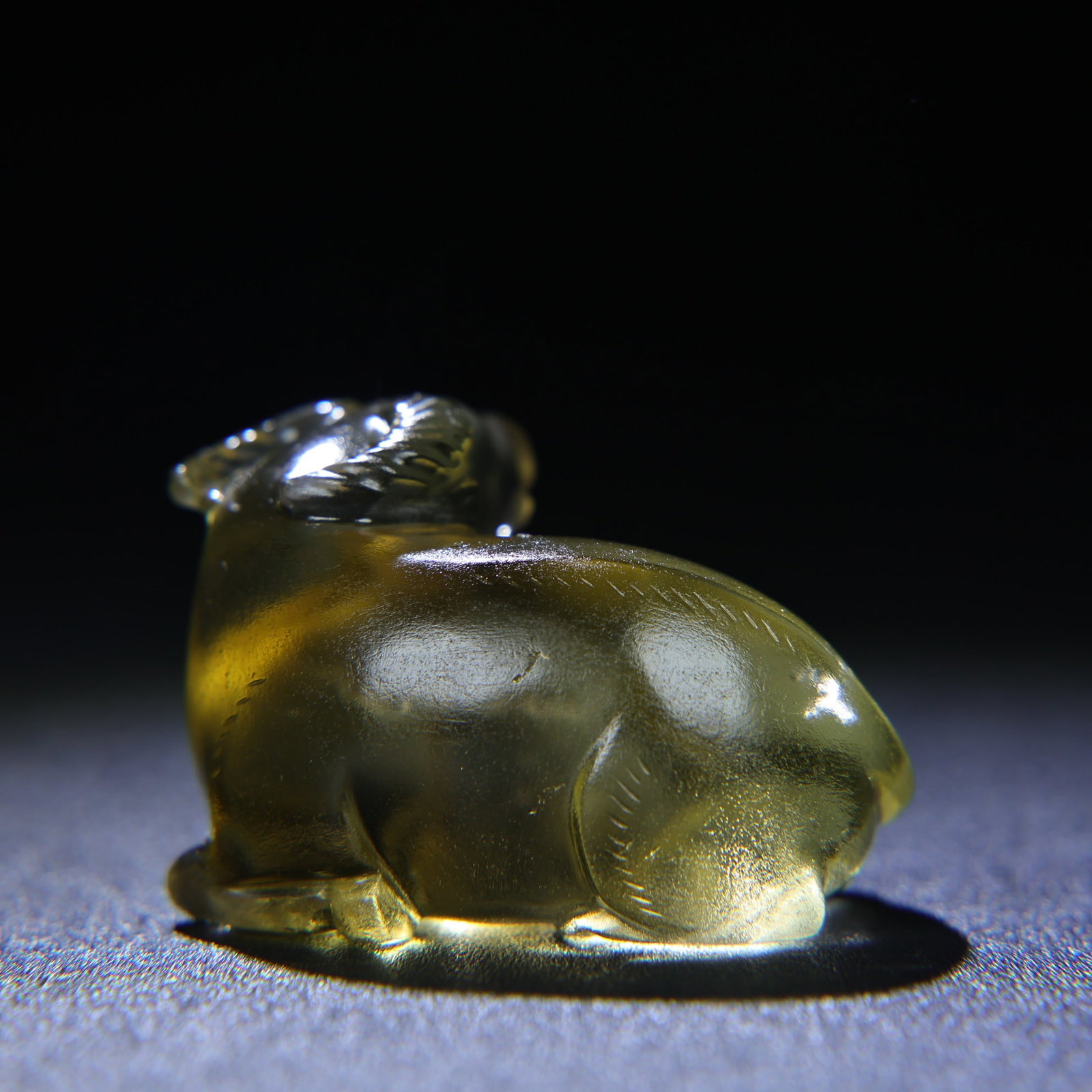 Old Yellow Crystal Ox Statue - 5