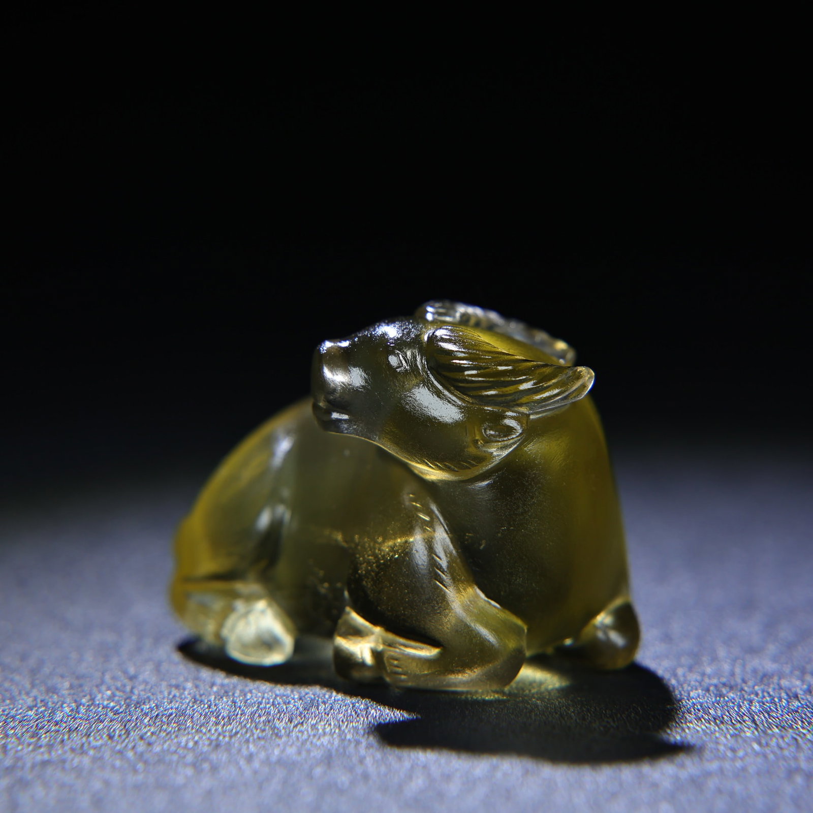 Old Yellow Crystal Ox Statue - 6