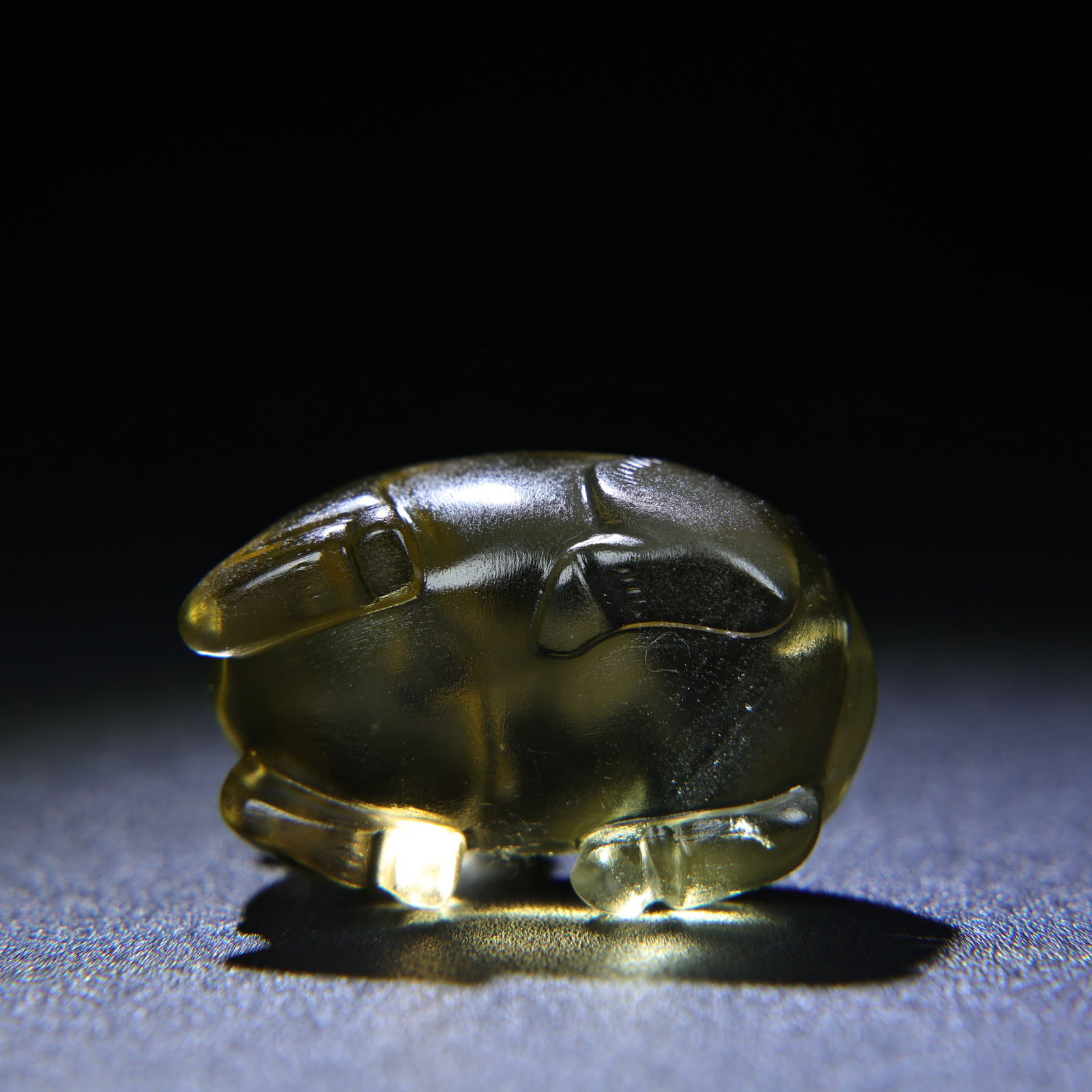 Old Yellow Crystal Ox Statue - 7